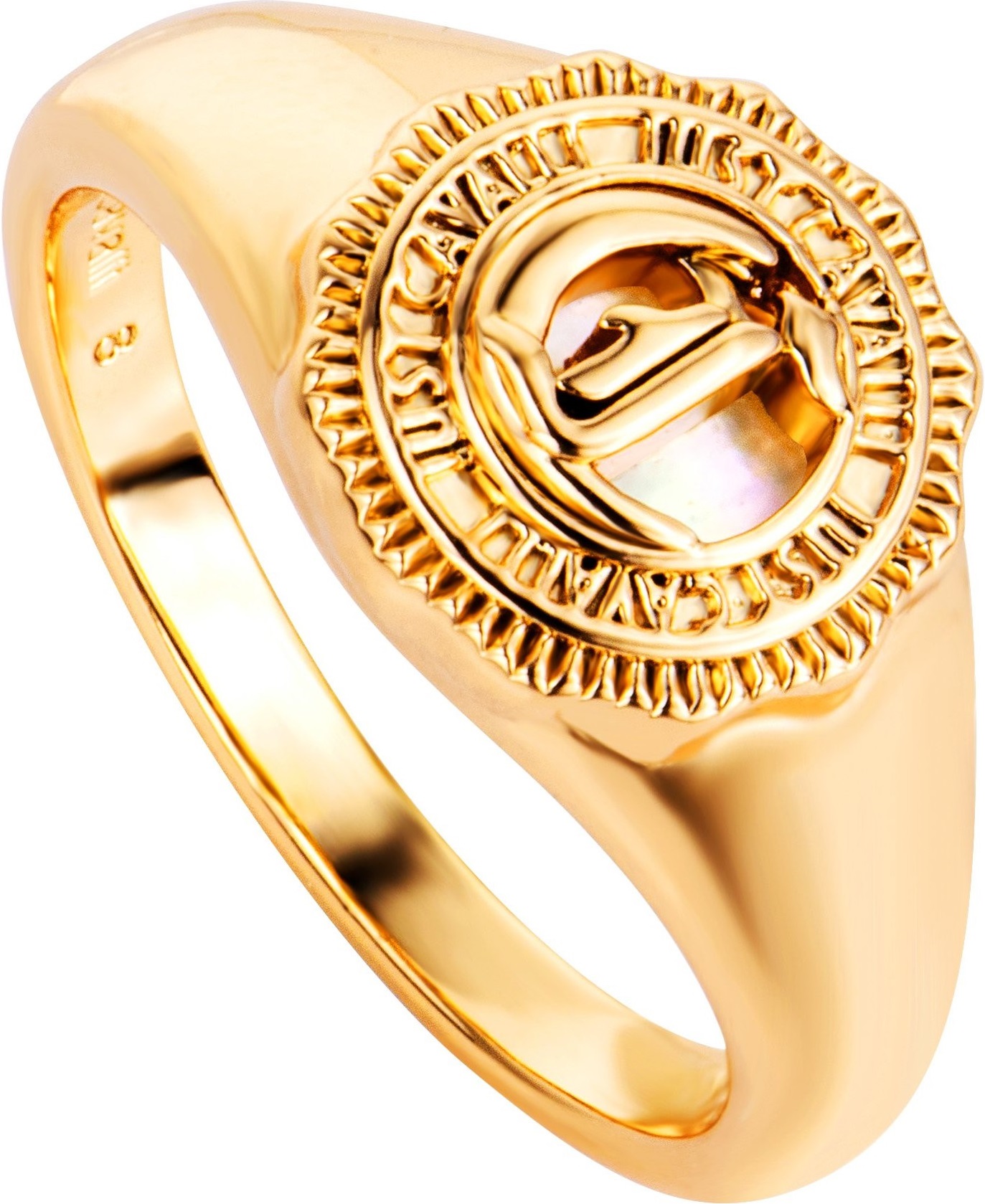 JUST CAVALLI Logo Ring Gold Stainless Steel JCRG01313207 - 