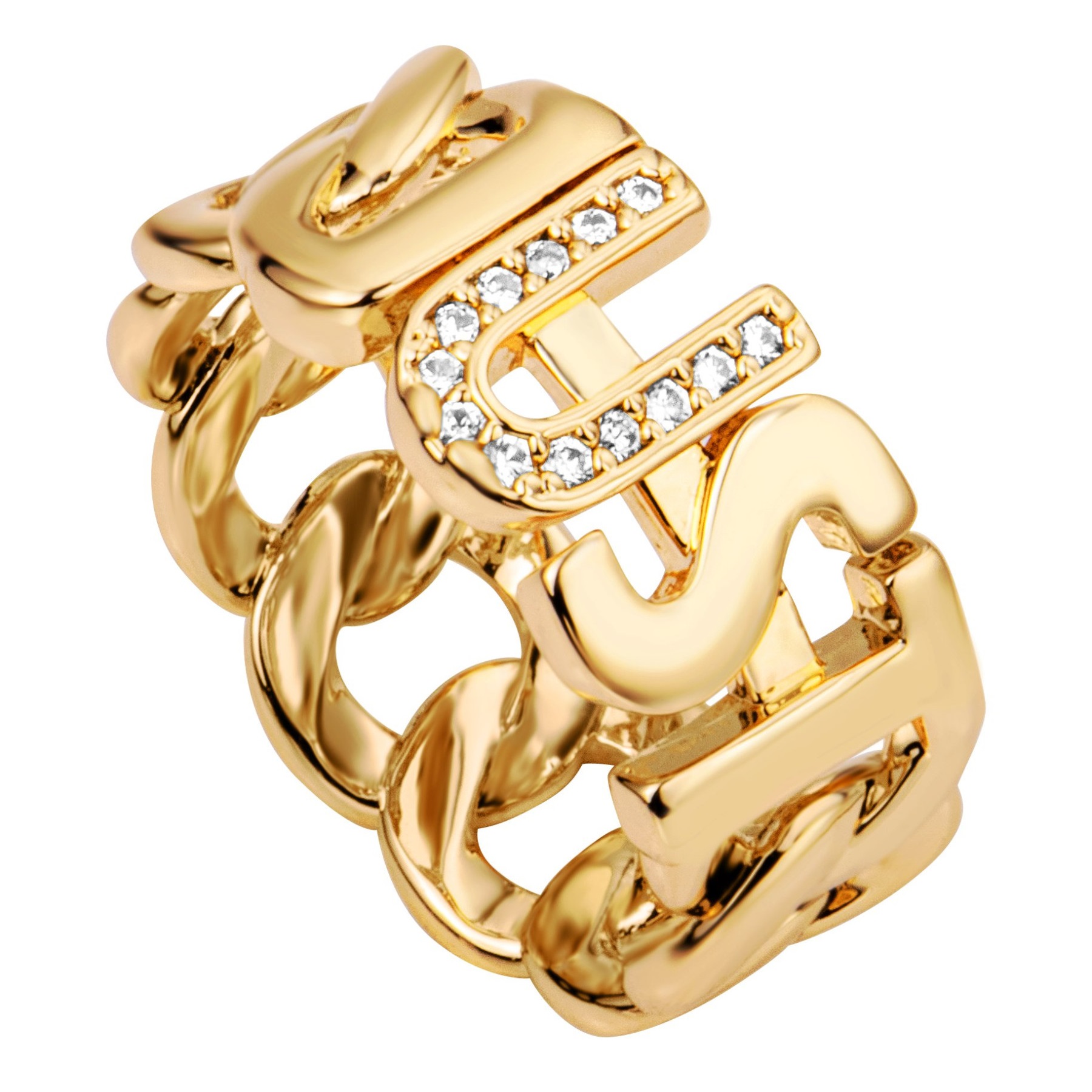 JUST CAVALLI Fashion Ring Gold Stainless Steel With Cubic Zirconia JCRG01413207 - 
