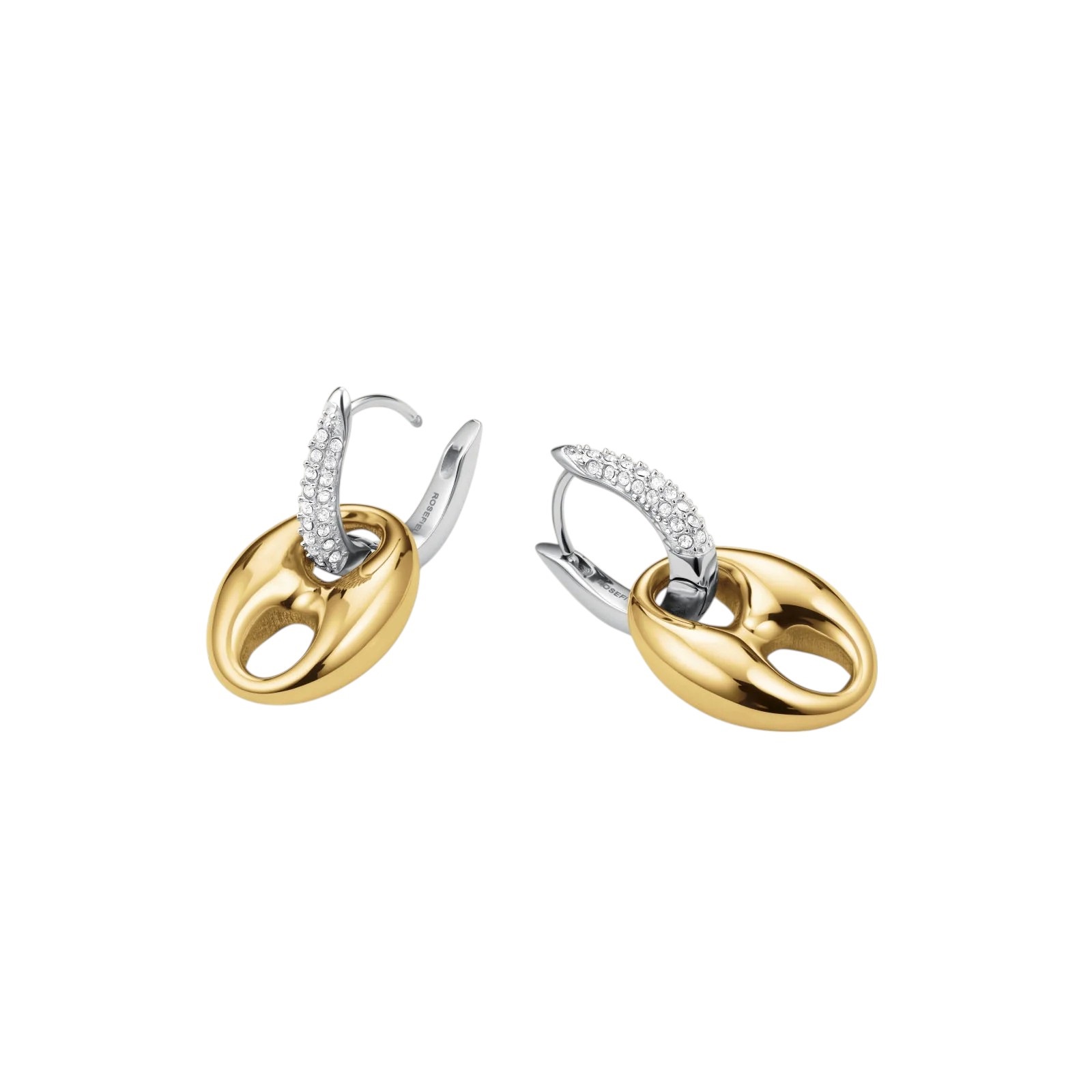 ROSEFIELD Earrings Crystal Duotone Hoops from Gold-Plated and Silver Stainless Steel JECCD-J1049 - 