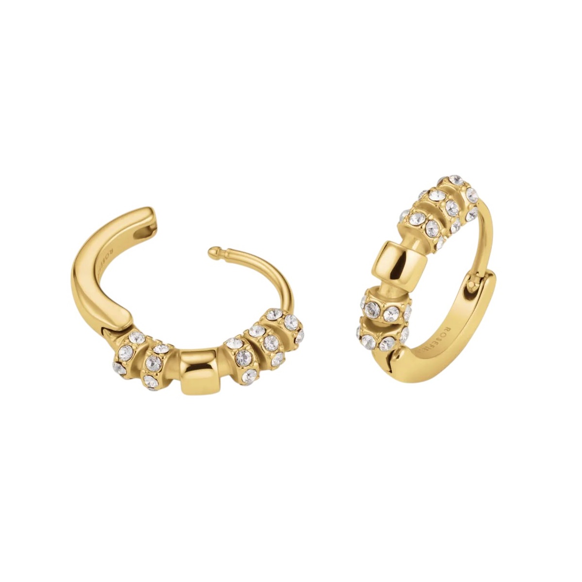 ROSEFIELD Earrings Crystal Loop Hoops from Gold-Plated Stainless Steel JECLG-J1031 - 