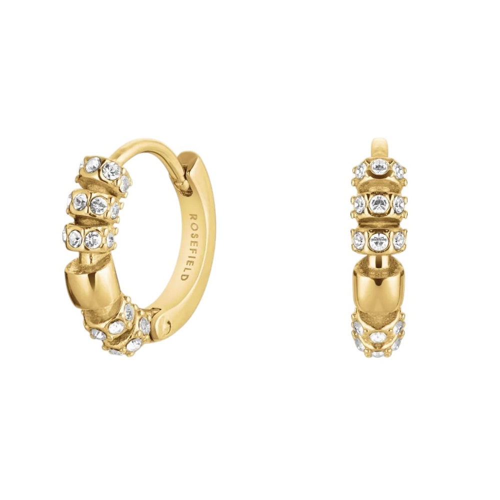 ROSEFIELD Earrings Crystal Loop Hoops from Gold-Plated Stainless Steel JECLG-J1031 - 