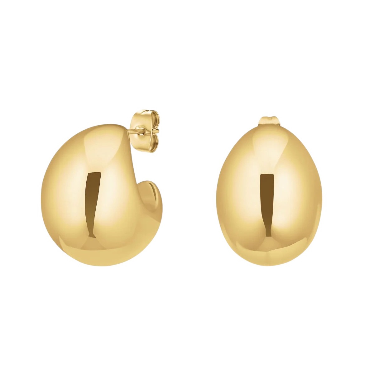 ROSEFIELD Earrings Chunky Half Moon Hoops Gold-Plated Stainless Steel JECMG-J976 - 