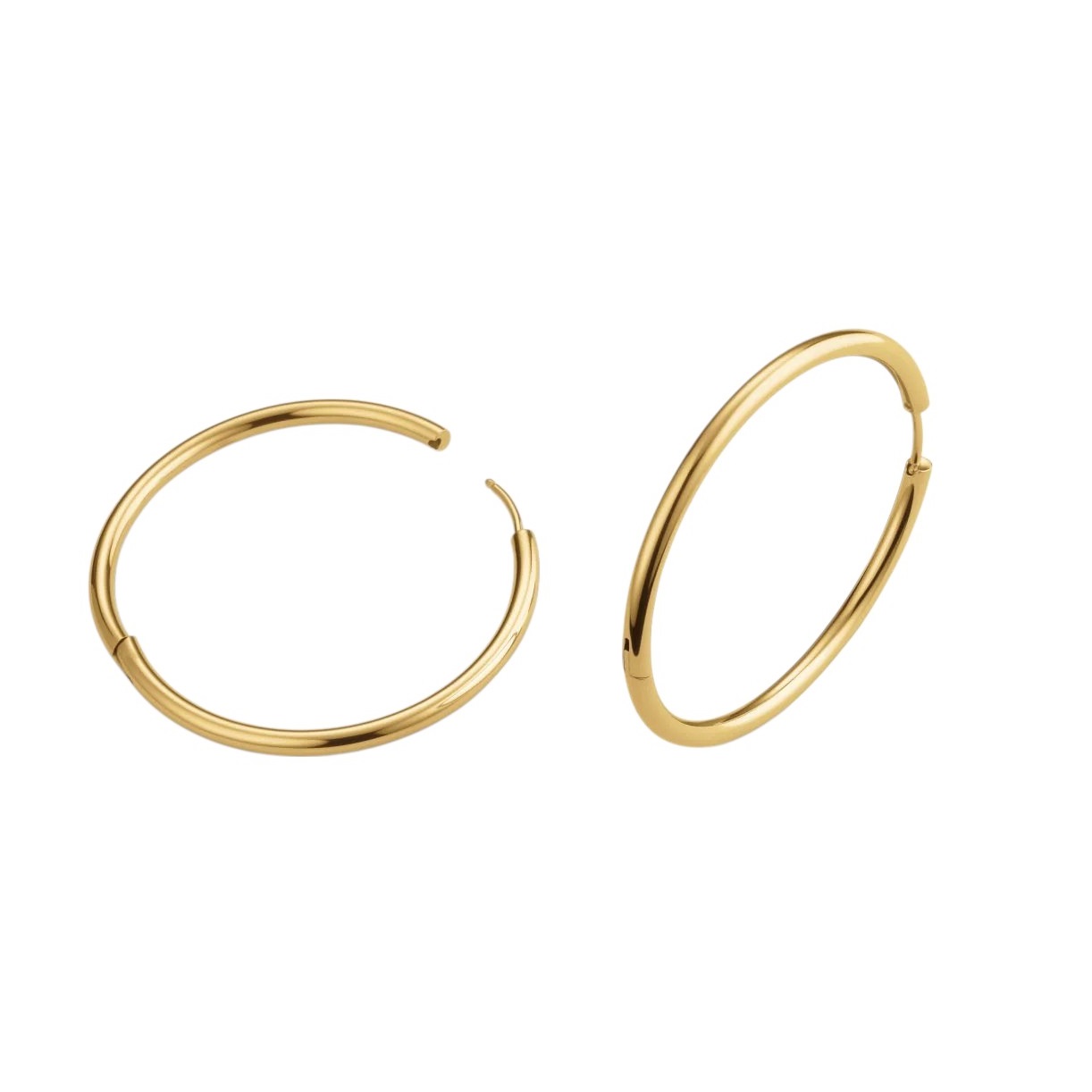 ROSEFIELD Earrings Fine Big Hoops from Gold-Plated Stainless Steel JEFBG-J977 - 