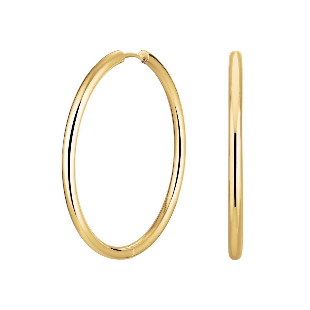 ROSEFIELD Earrings Fine Big Hoops from Gold-Plated Stainless Steel JEFBG-J977 - 
