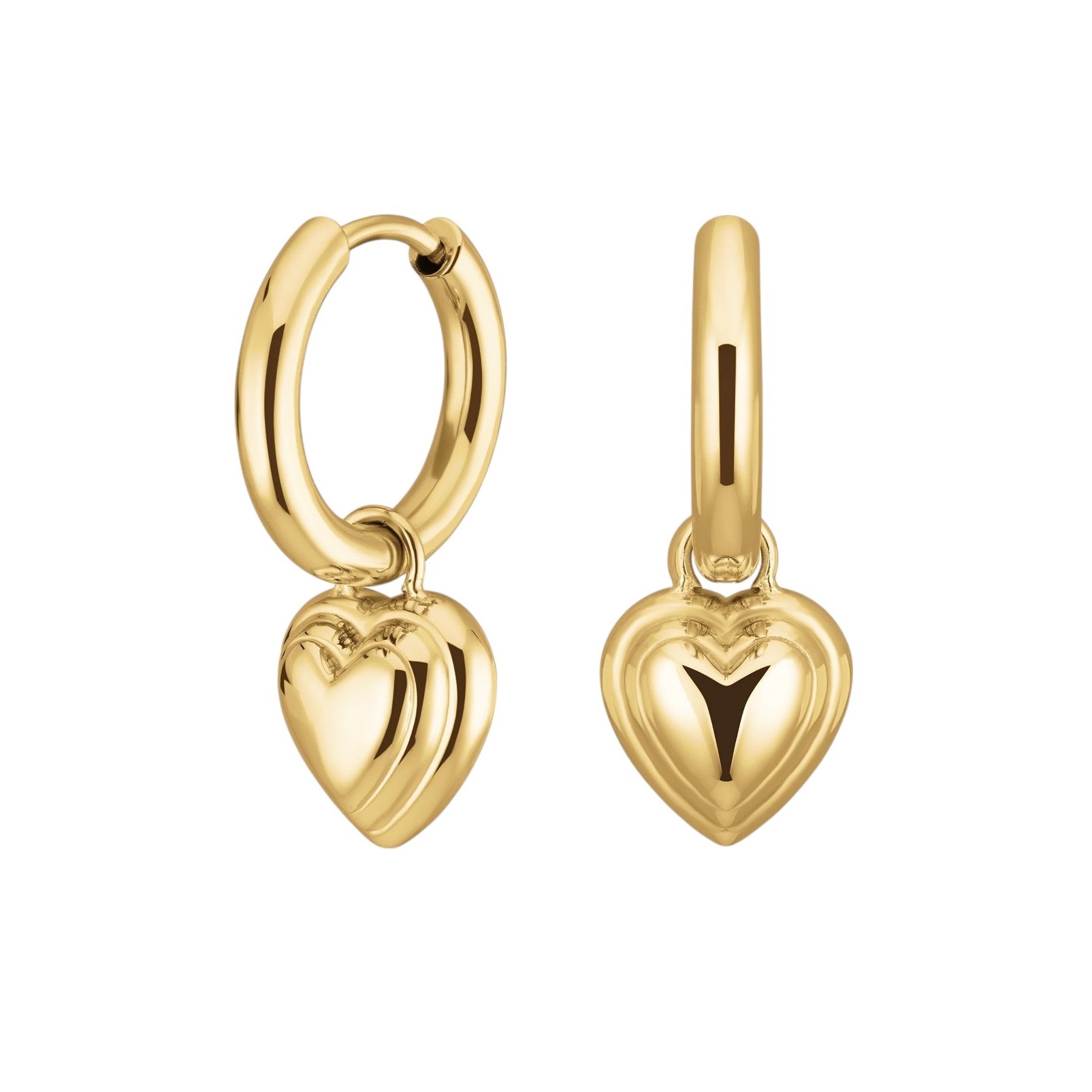 ROSEFIELD Earrings Heart Pendant from Gold-Plated Stainless Steel JEHPG-J985 - 