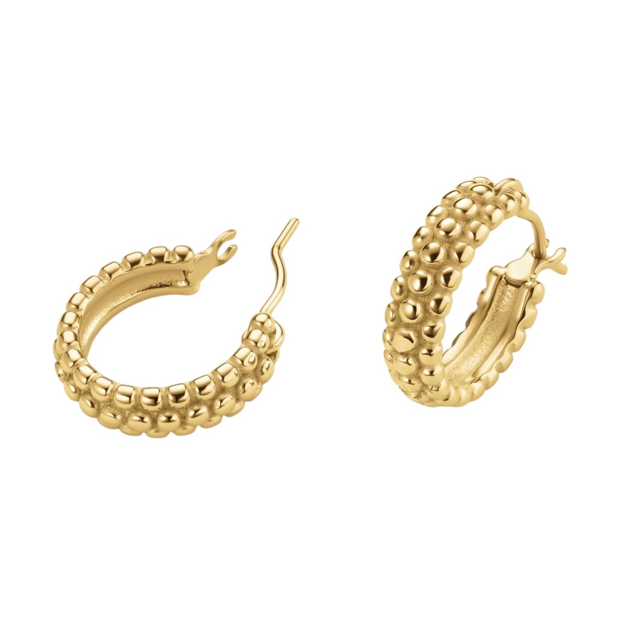 ROSEFIELD Earrings Mini Bubble Hoops from Gold-Plated Stainless Steel JEMBG-J969 - 