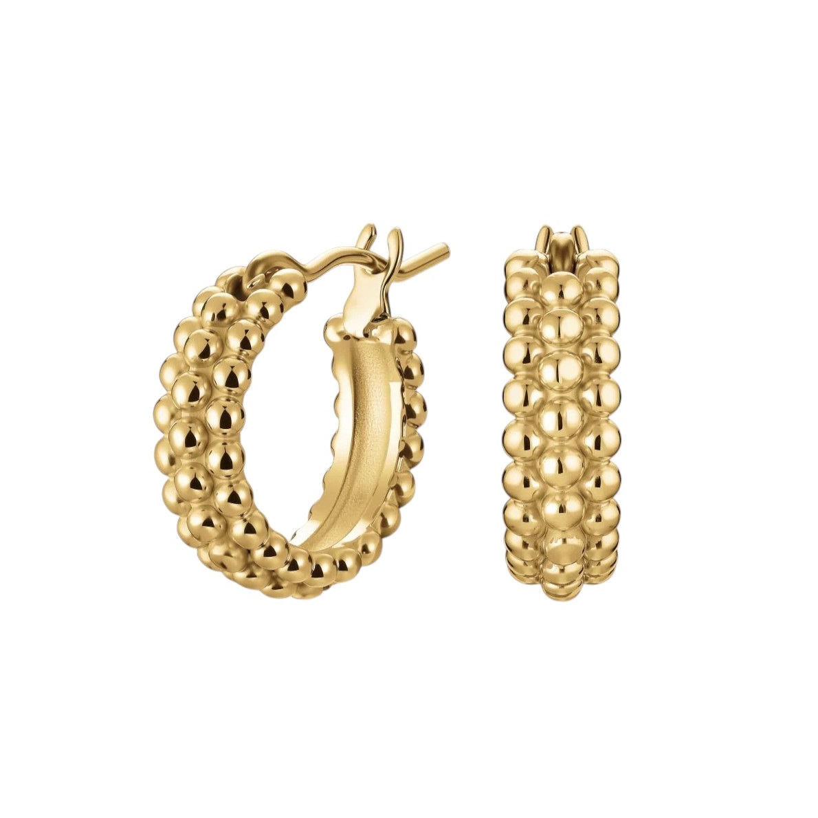 ROSEFIELD Earrings Mini Bubble Hoops from Gold-Plated Stainless Steel JEMBG-J969 - 