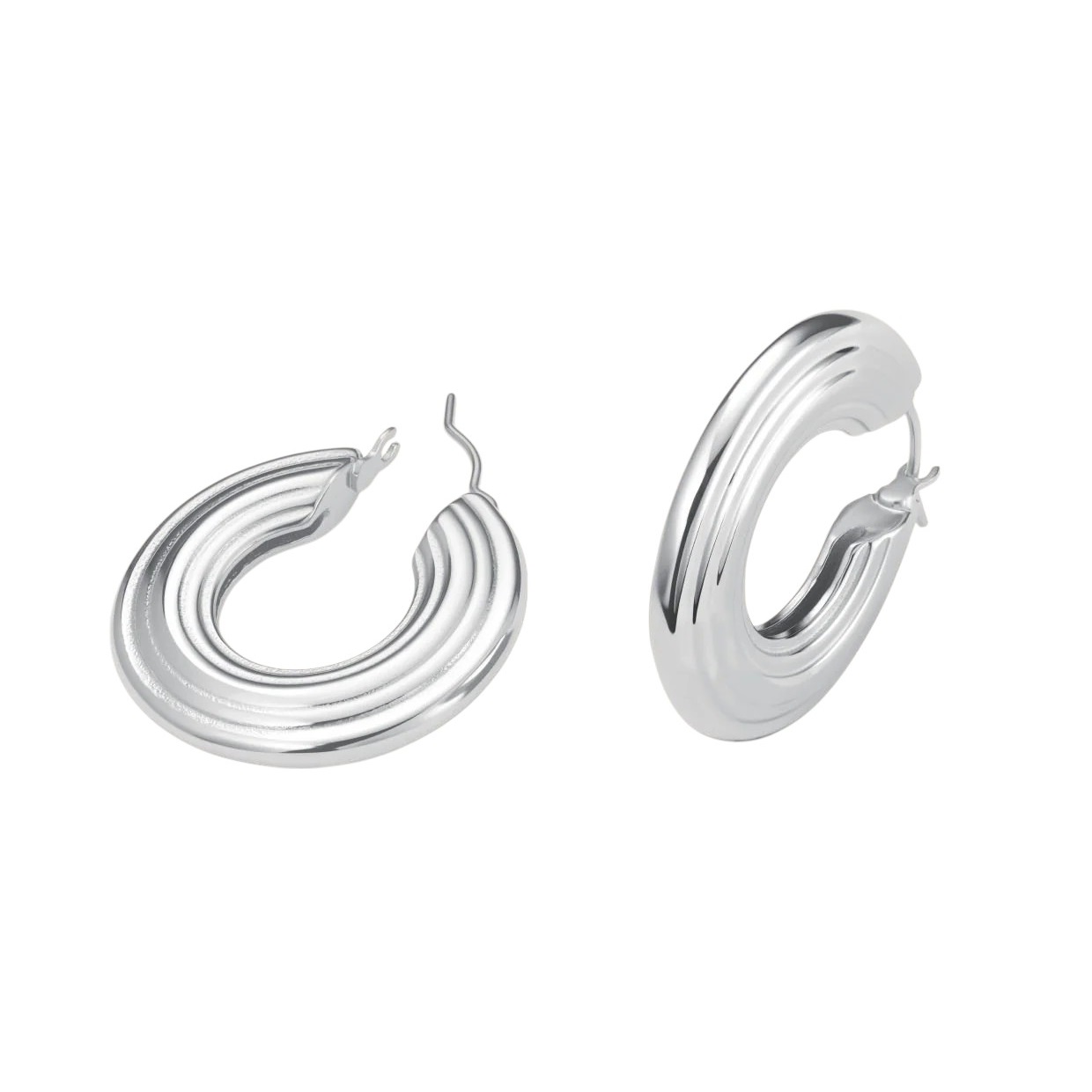 ROSEFIELD Earrings Striped Hoops from Stainless Steel JESHS-J980 - 