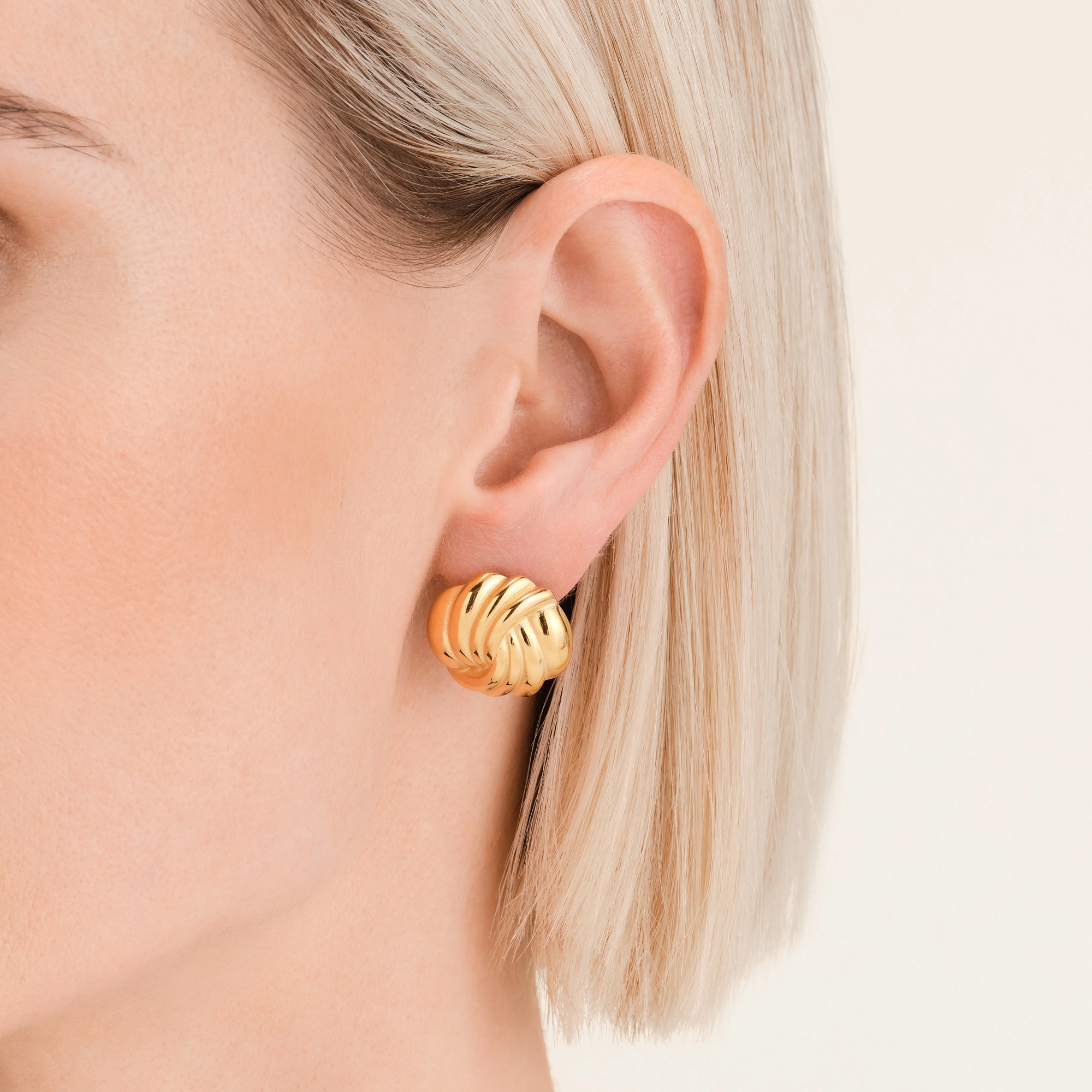 ROSEFIELD Earrings Spiral Studs Gold-Plated Stainless Steel JESSG-J1026 - 2