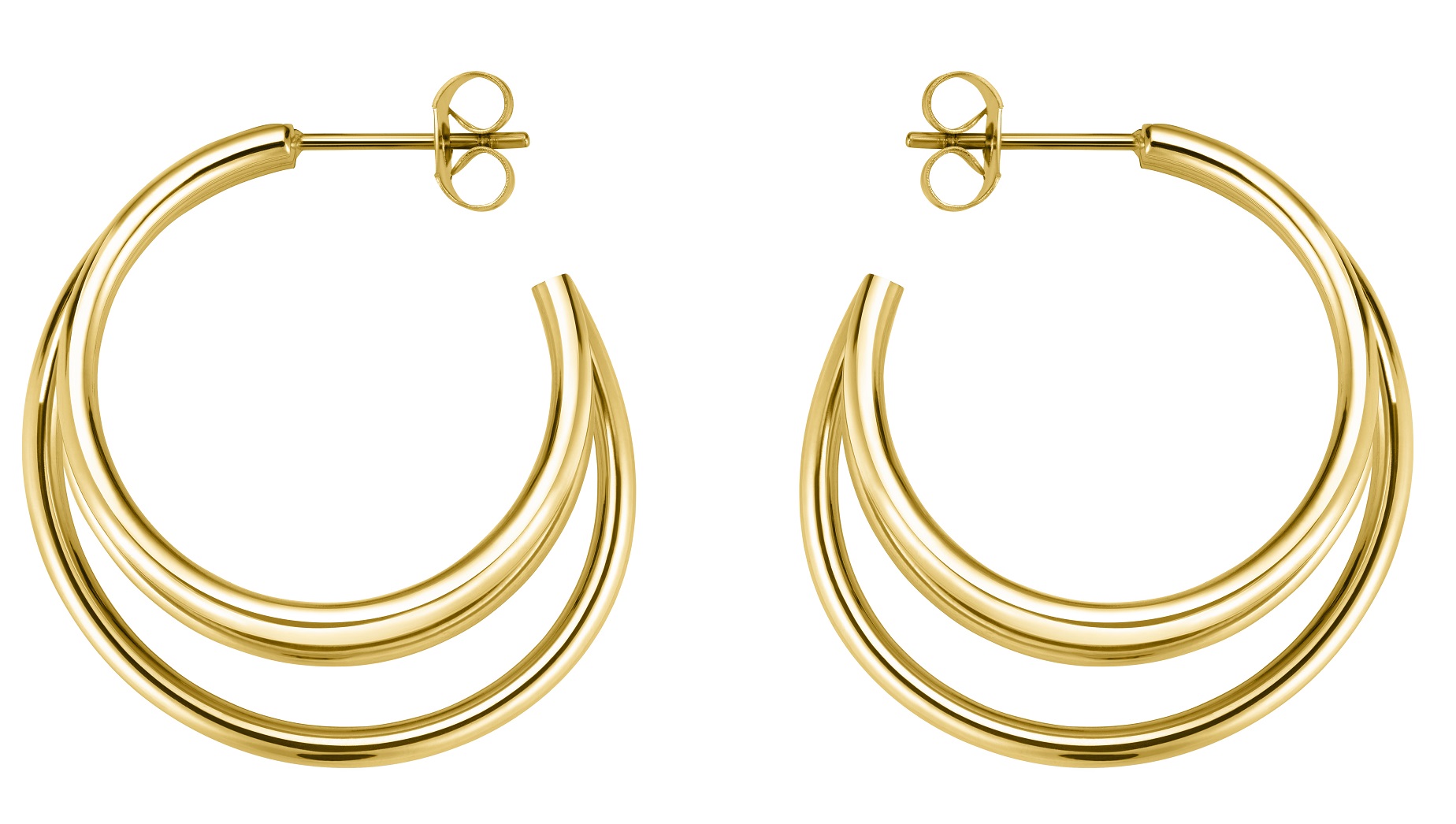 ROSEFIELD Earrings Triple Hoops Gold Stainless Steel JETHG-J573 - 3