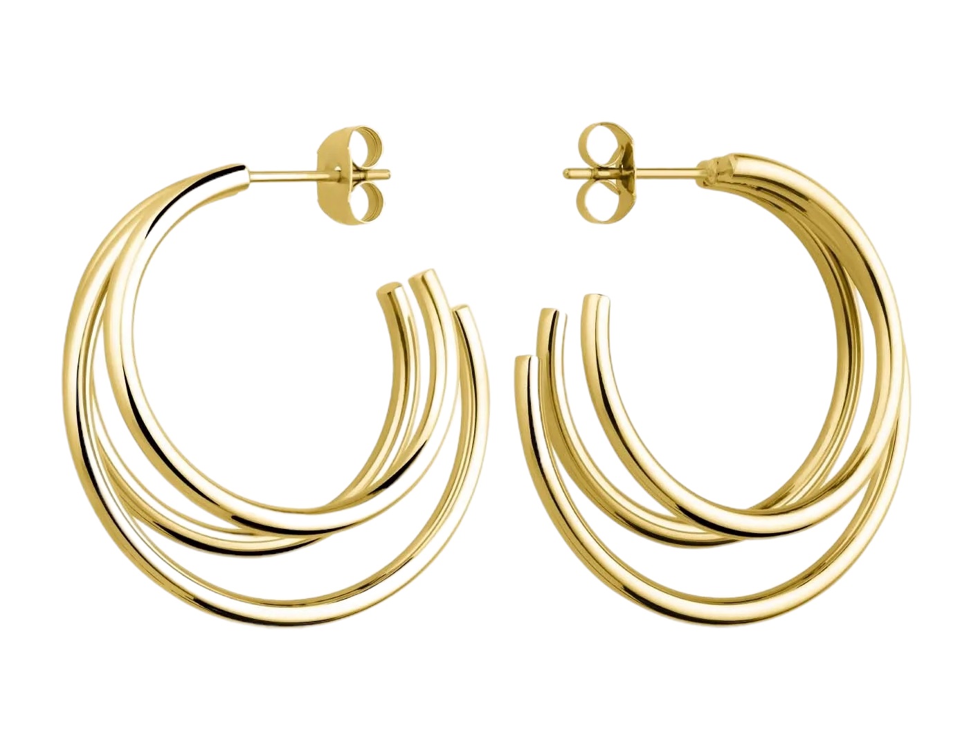 ROSEFIELD Earrings Triple Hoops Gold Stainless Steel JETHG-J573 - 