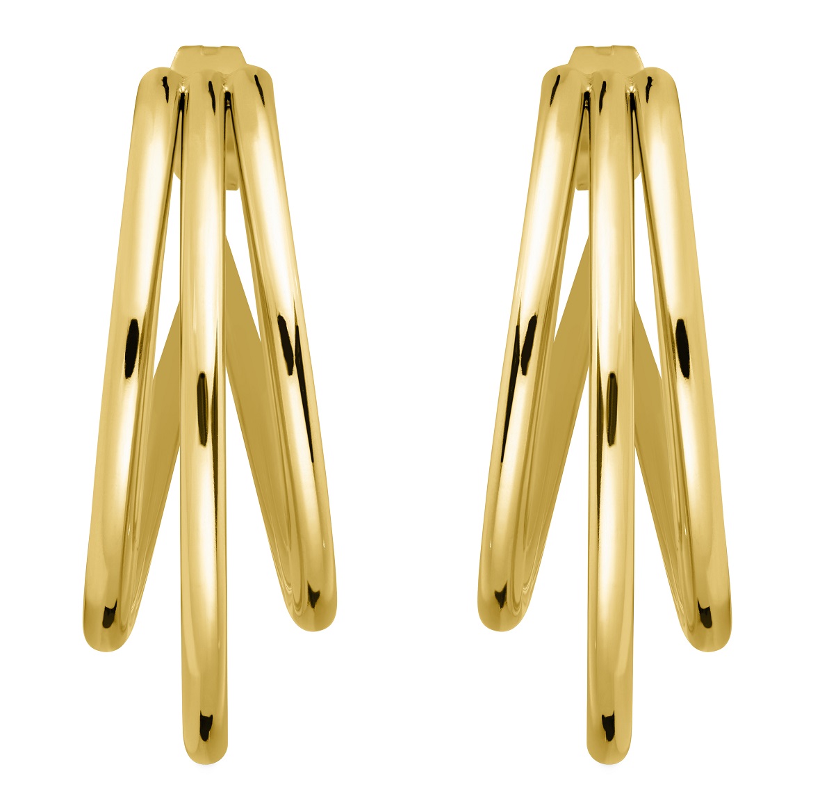ROSEFIELD Earrings Triple Hoops Gold Stainless Steel JETHG-J573 - 