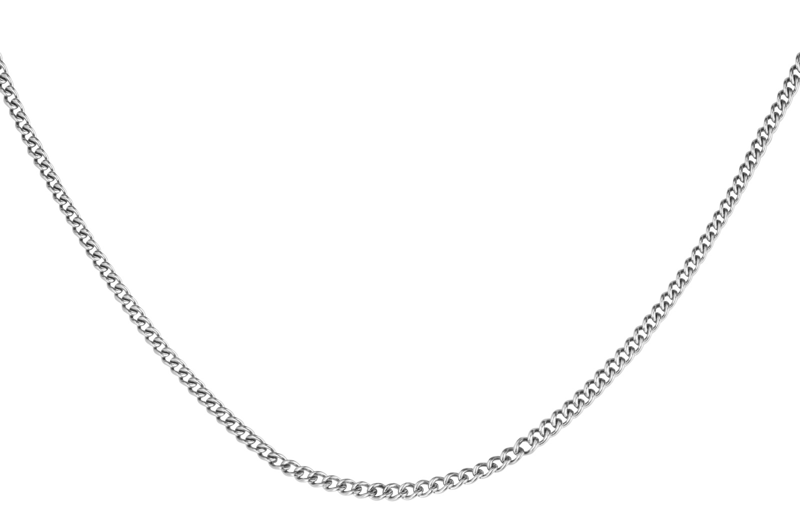 ROSEFIELD Flat Curb Necklace Silver Stainless Steel JNFCS-J623 - 