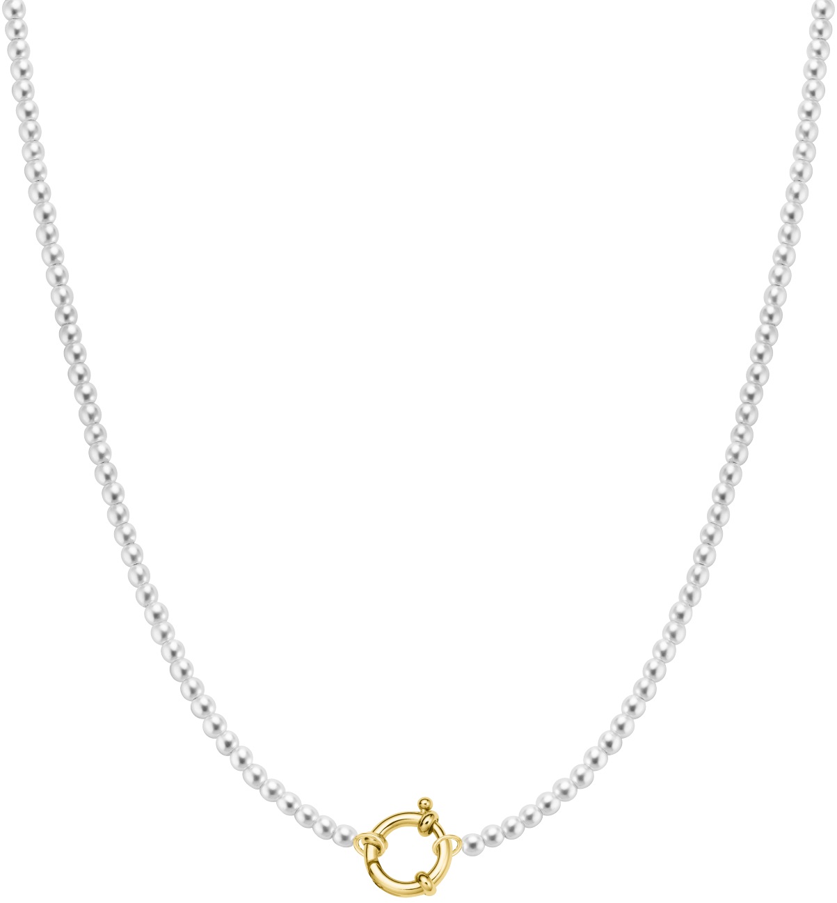 ROSEFIELD Mini Pearl Necklace Gold Stainless Steel JNMPG-J620