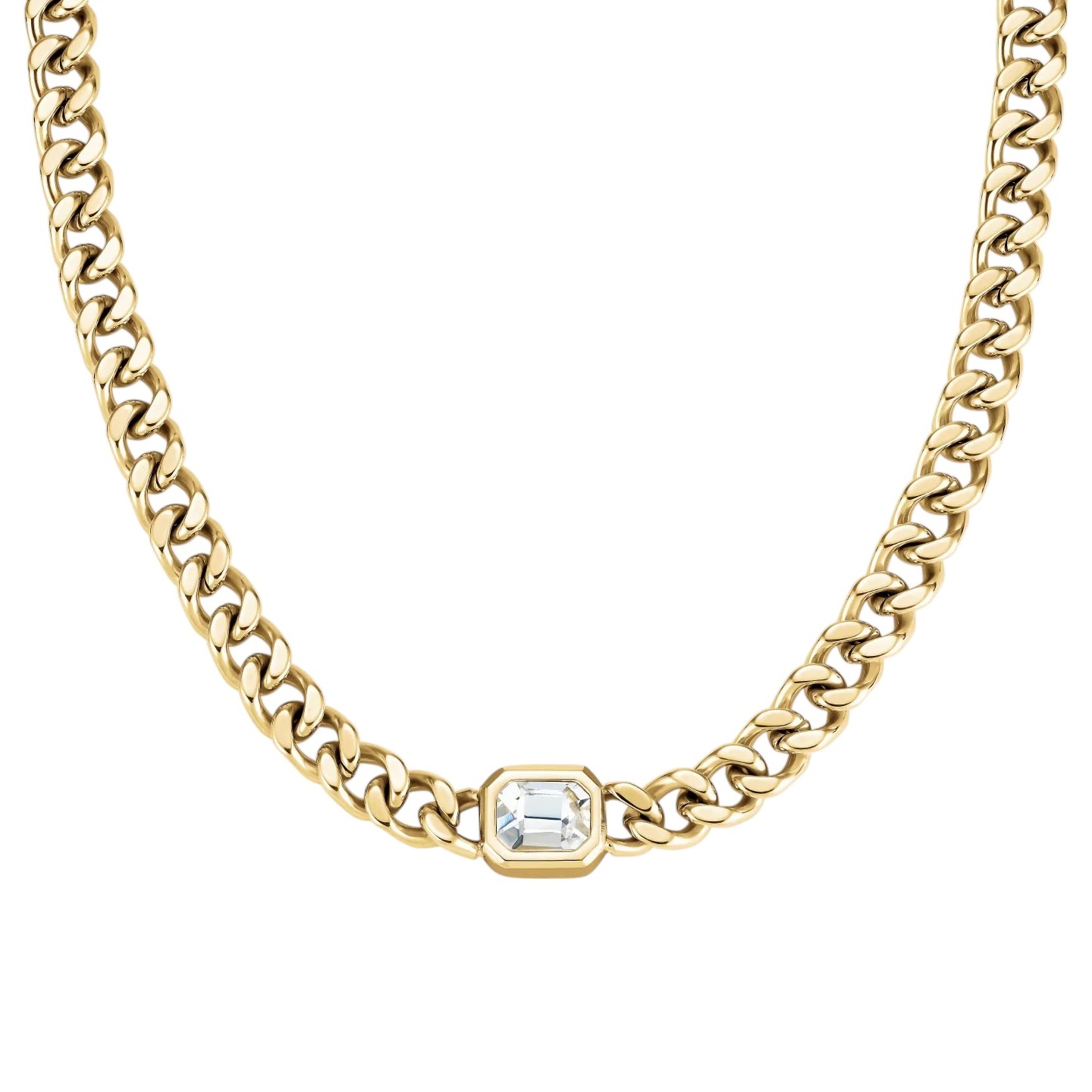 NECKLACE ROSEFIELD Octagon Choker from Gold-Plated Stainless Steel JNOCG-J1131 - 