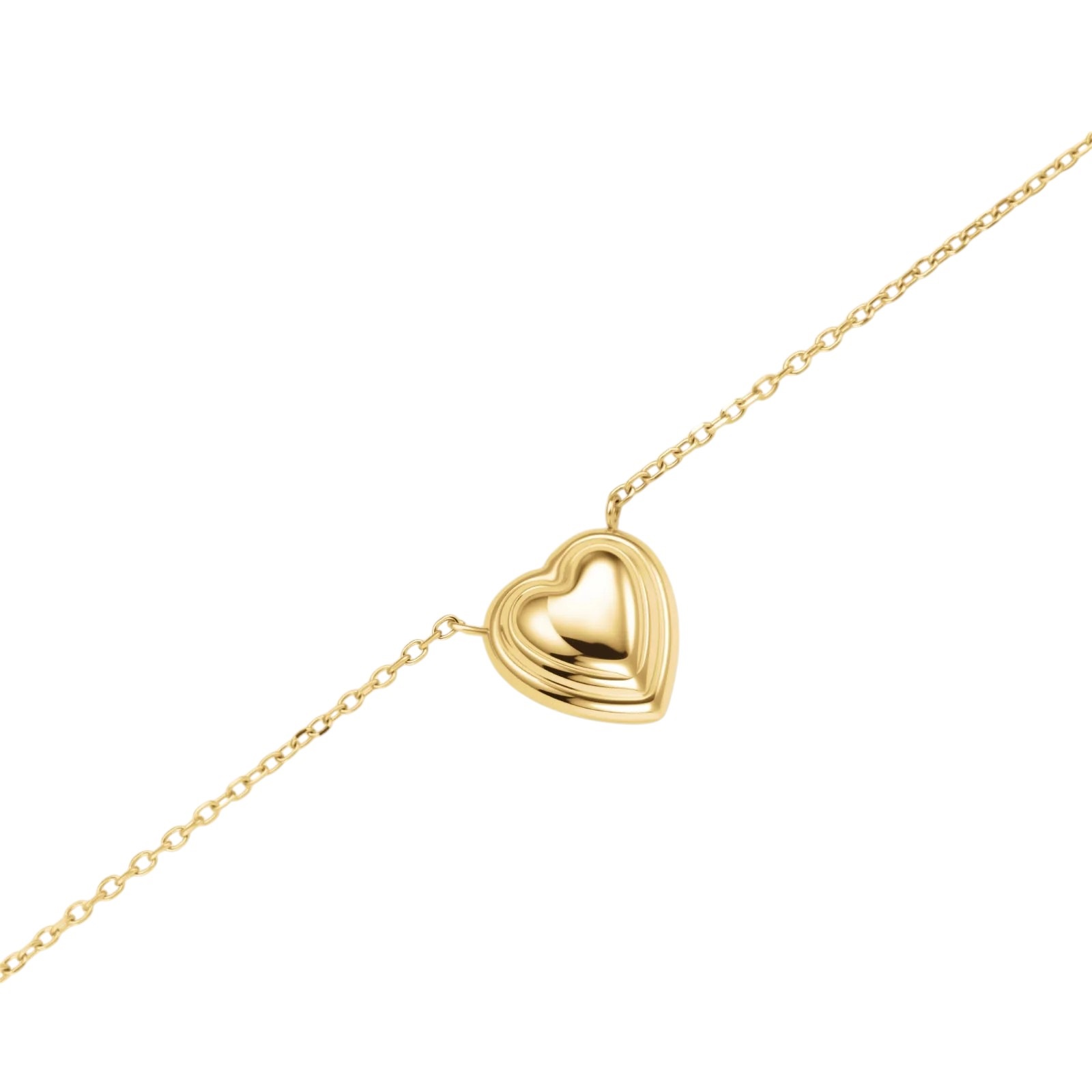 NECKLACE ROSEFIELD Puffy Heart from Gold-Plated Stainless Steel JNPHG-J1008 - 3