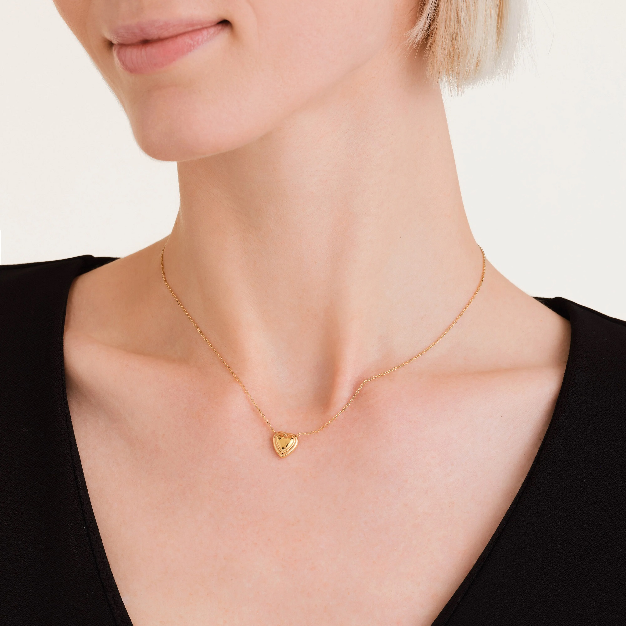 NECKLACE ROSEFIELD Puffy Heart from Gold-Plated Stainless Steel JNPHG-J1008 - 4