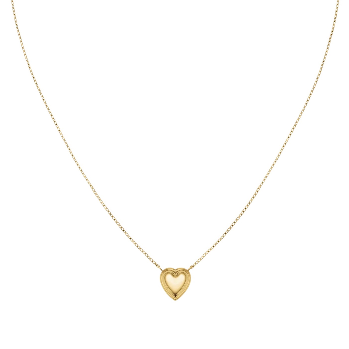 NECKLACE ROSEFIELD Puffy Heart from Gold-Plated Stainless Steel JNPHG-J1008 - 