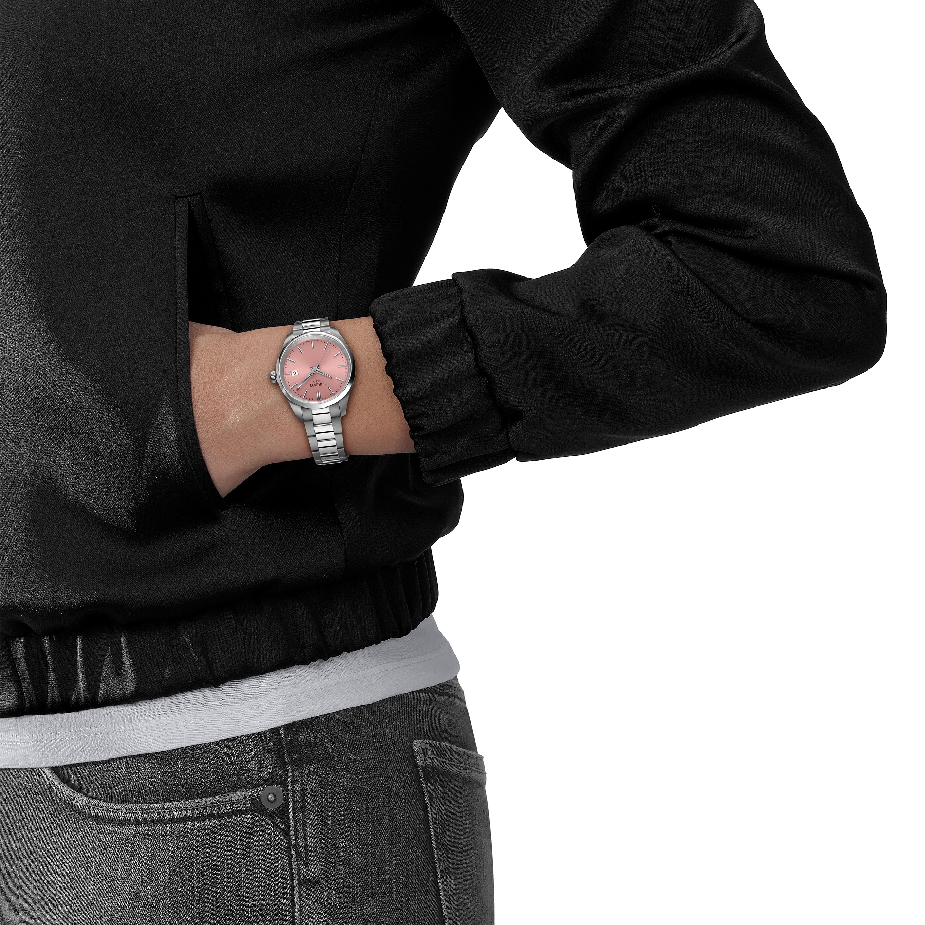 TISSOT PR 100 Pink Dial 34mm Silver Stainless Steel Bracelet T150.210.11.331.00 - 