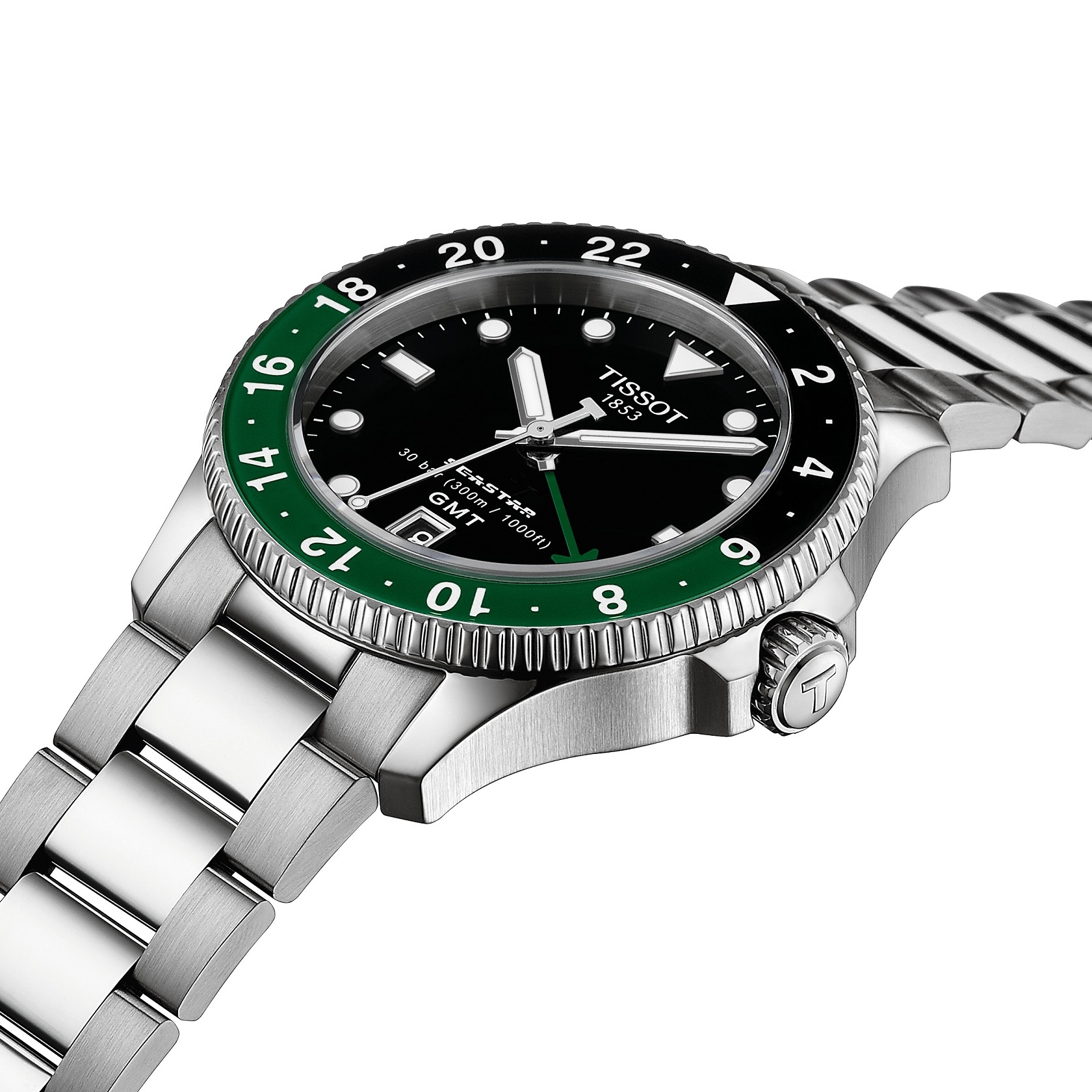 TISSOT Seastar 1000 Quartz GMT Black Dial 40mm Silver Stainless Steel Bracelet T120.852.11.051.00 - 4