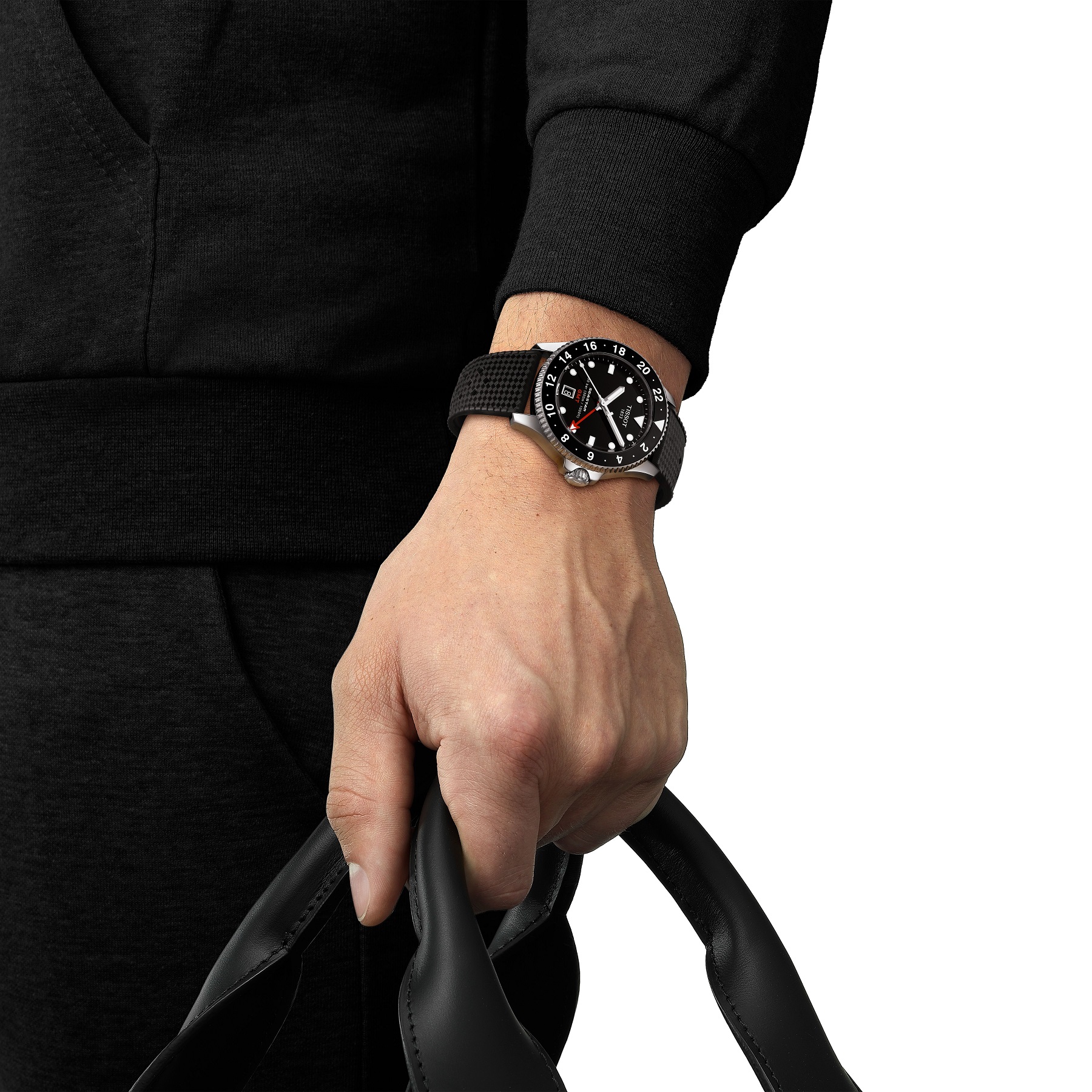 TISSOT Seastar 1000 Quartz GMT Black Dial 40mm Silver Stainless Steel Black Rubber Strap T120.852.17.051.00 - 4