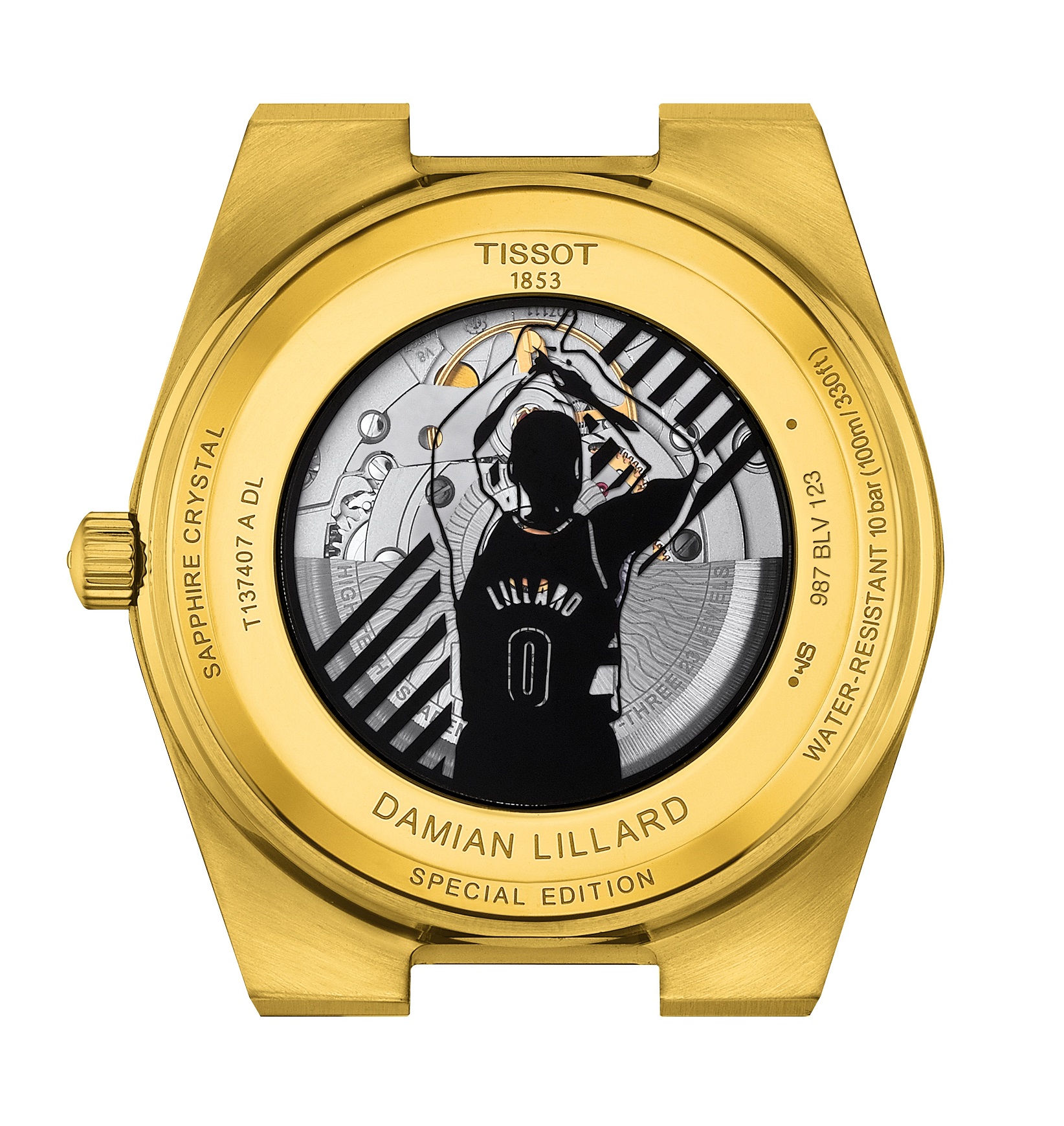 TISSOT PRX 40 Powermatic 80 Damian Lillard Special Edition Black Dial 40mm Gold Stainless Steel Bracelet T137.407.33.051.00 - 8