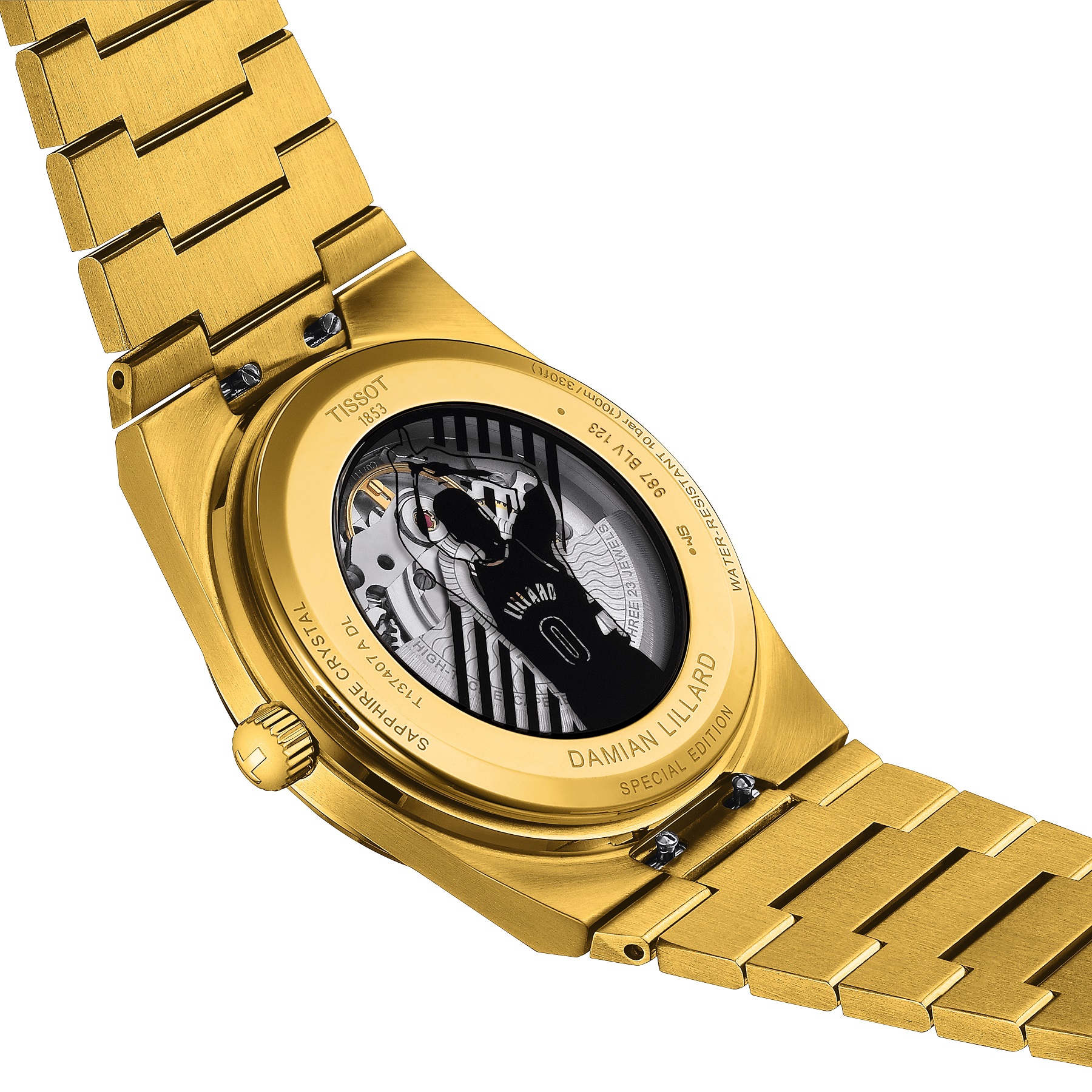 TISSOT PRX 40 Powermatic 80 Damian Lillard Special Edition Black Dial 40mm Gold Stainless Steel Bracelet T137.407.33.051.00 - 4