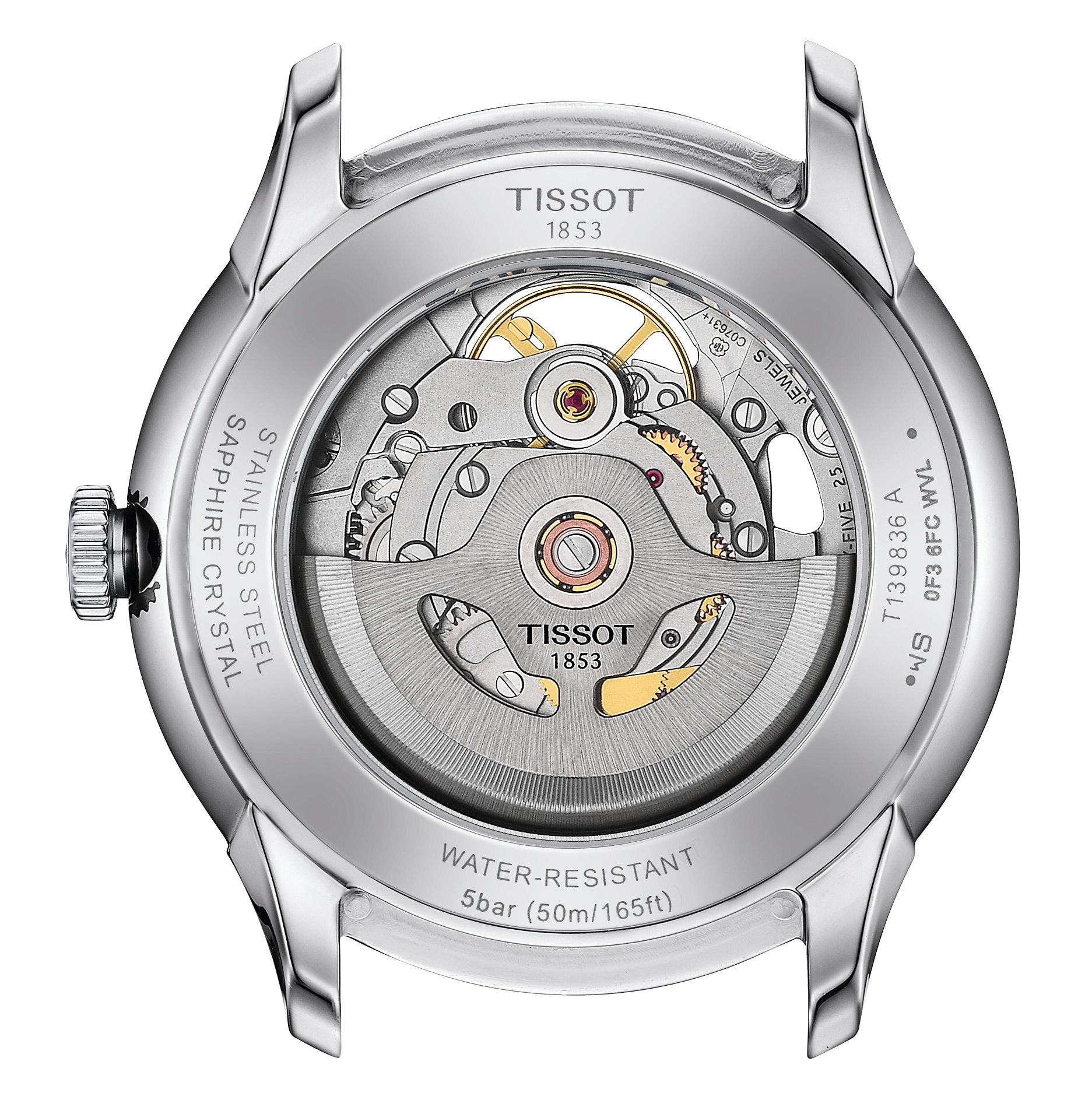 TISSOT Chemin Des Tourelles Powermatic 80 Skeleton Ivory Dial 39mm Silver Stainless Steel Green Leather Strap T139.836.16.261.00 - 3