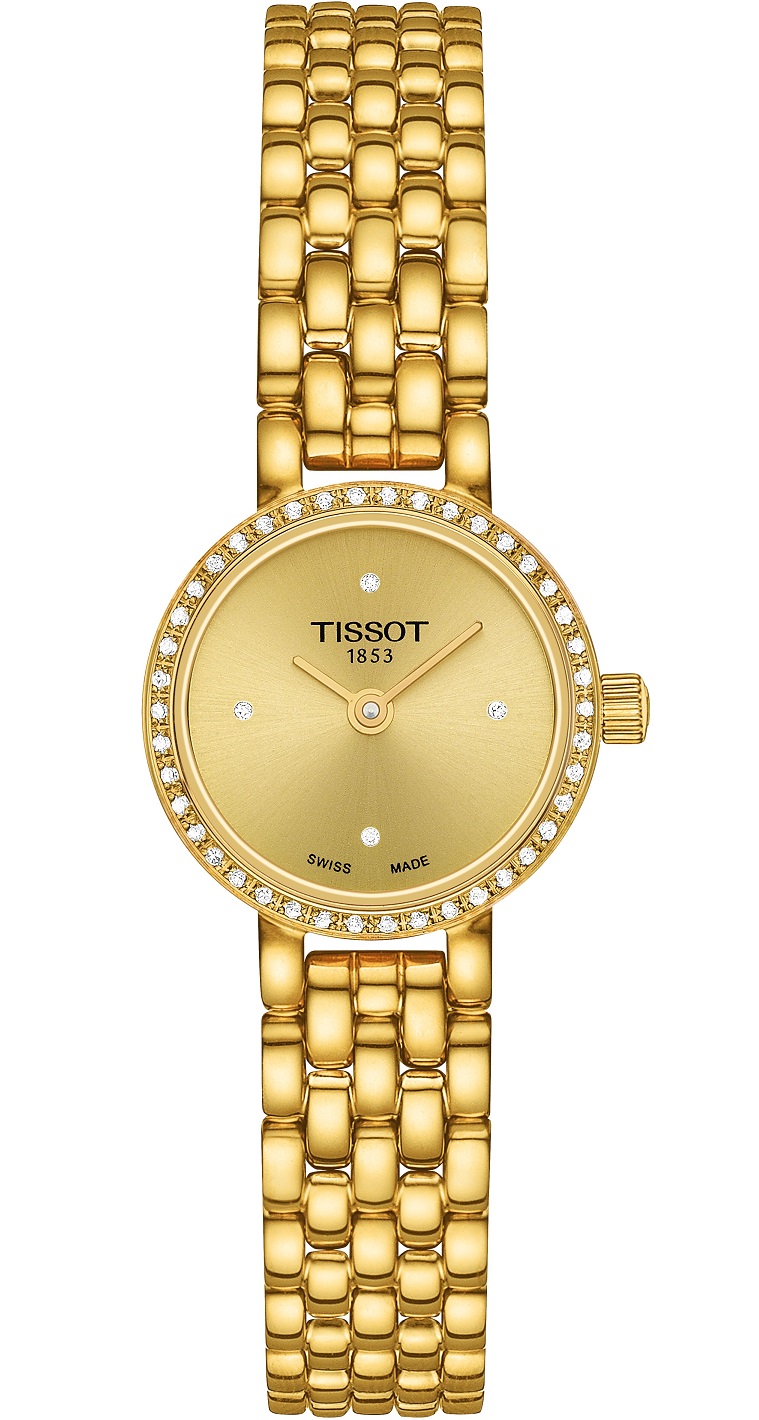 TISSOT Lovely Round with Brilliants Gold Dial 19.5mm Gold Stainless Steel Bracelet T140.009.63.026.00 - 