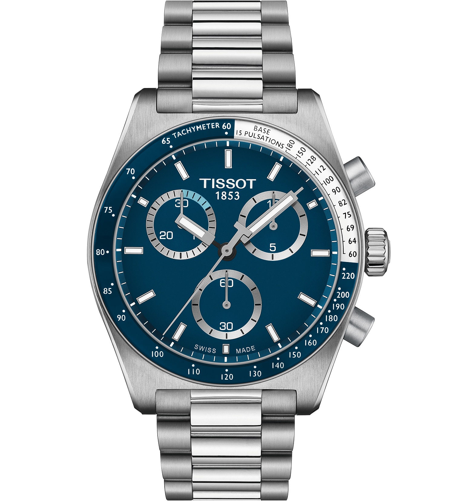 TISSOT PR516 Chronograph Quartz Blue Dial 40mm Silver Stainless Steel Bracelet T149.417.11.041.00 - 