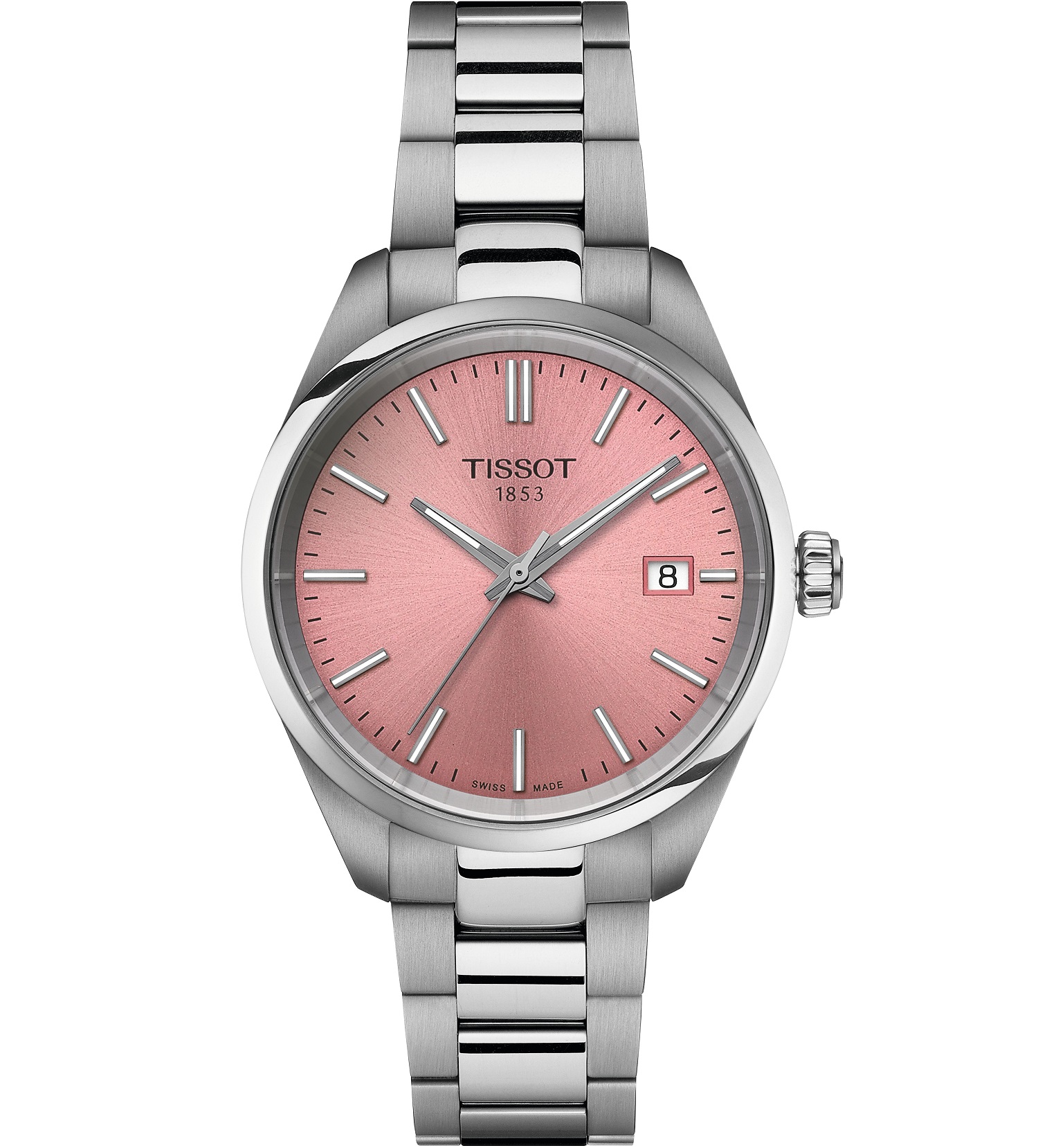 TISSOT PR 100 Pink Dial 34mm Silver Stainless Steel Bracelet T150.210.11.331.00 - 