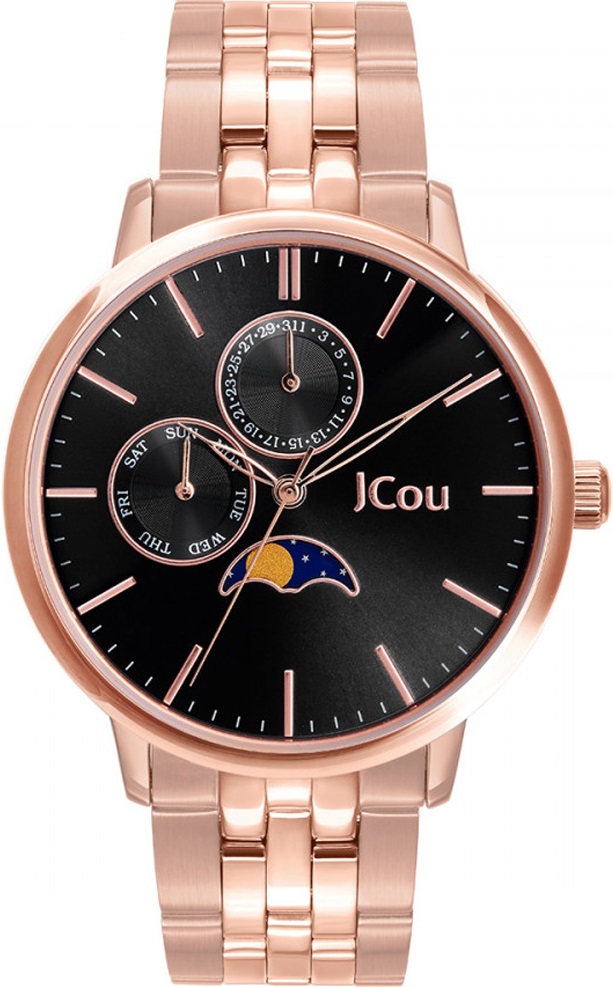 JCOU Callisto 37mm Rose Gold Stainless Steel Bracelet JU19034-2 - 