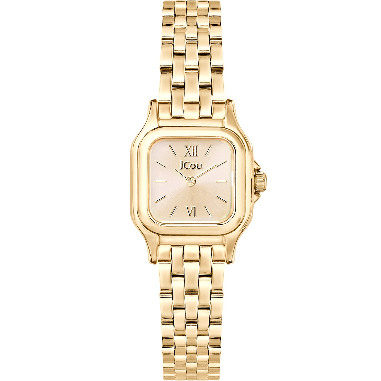 JCOU Muse Gold Dial 22mm Gold Stainless Steel Bracelet JU19065-5 - 