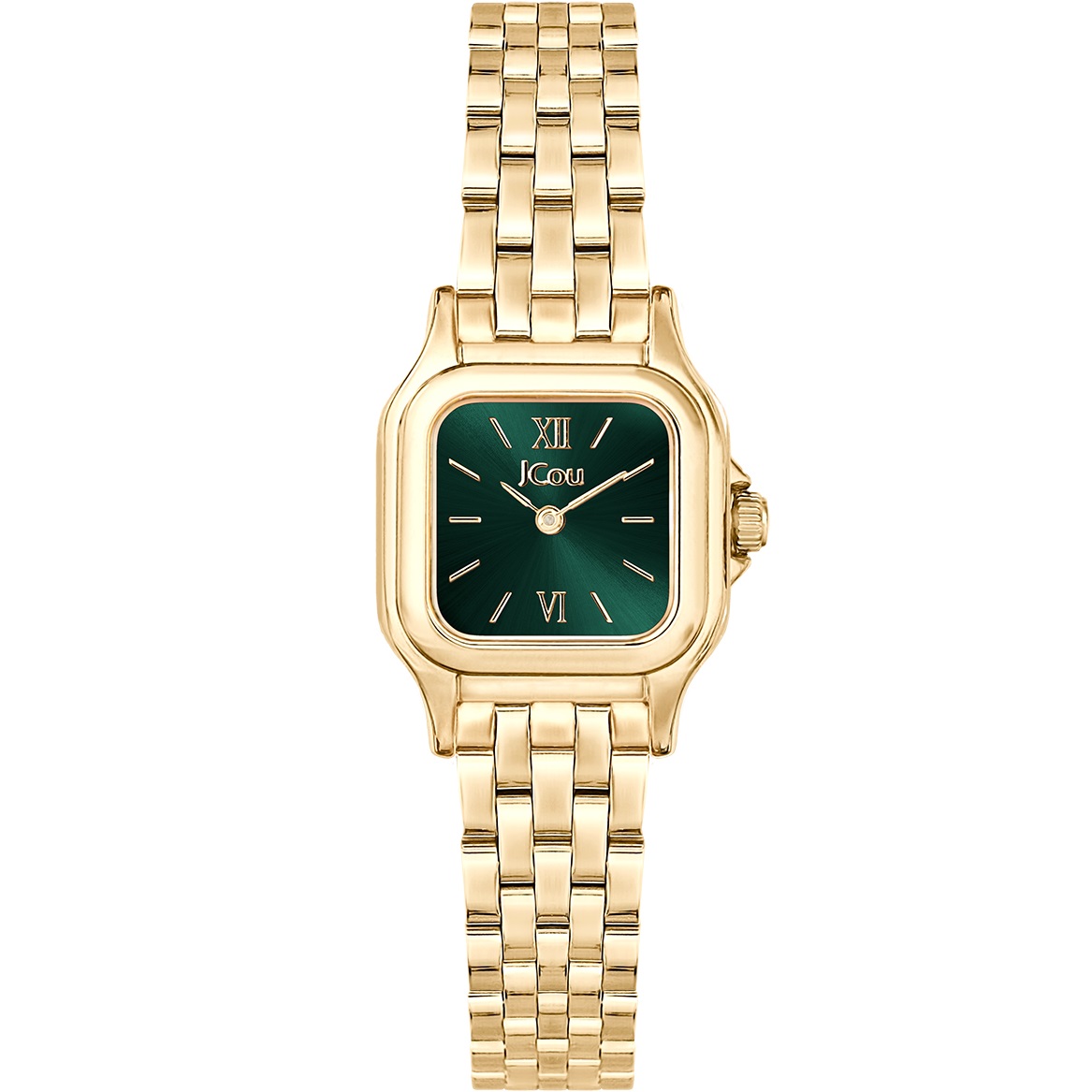 JCOU Muse Green Dial 22mm Gold Stainless Steel Bracelet JU19065-7 - 