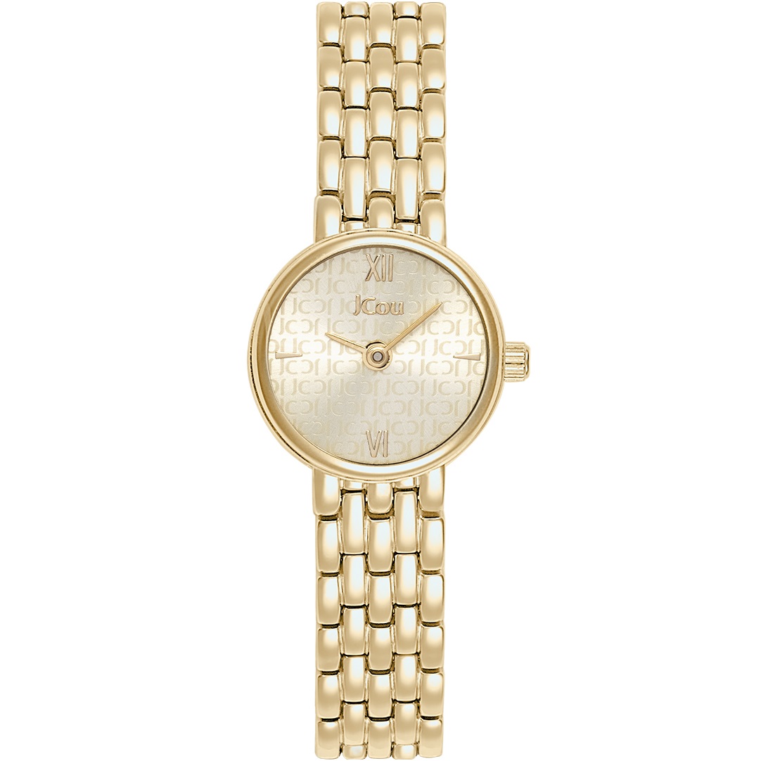 JCOU Lamelle Gold Dial 19.5mm Gold Stainless Steel Bracelet JU19067-3 - 