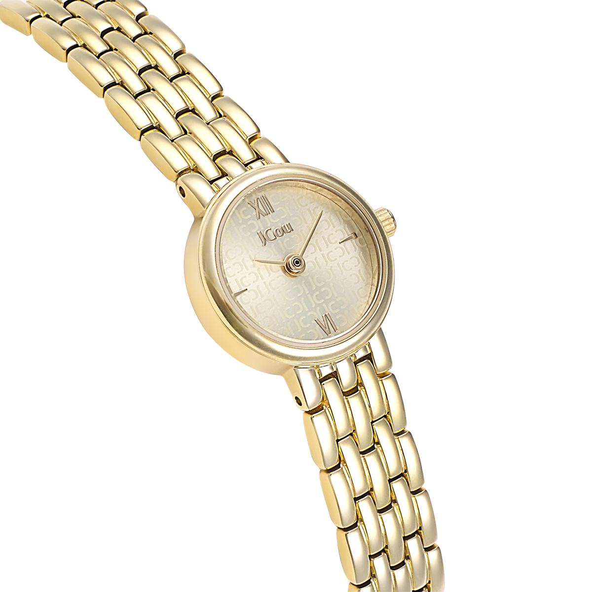 JCOU Lamelle Gold Dial 19.5mm Gold Stainless Steel Bracelet JU19067-3 - 3