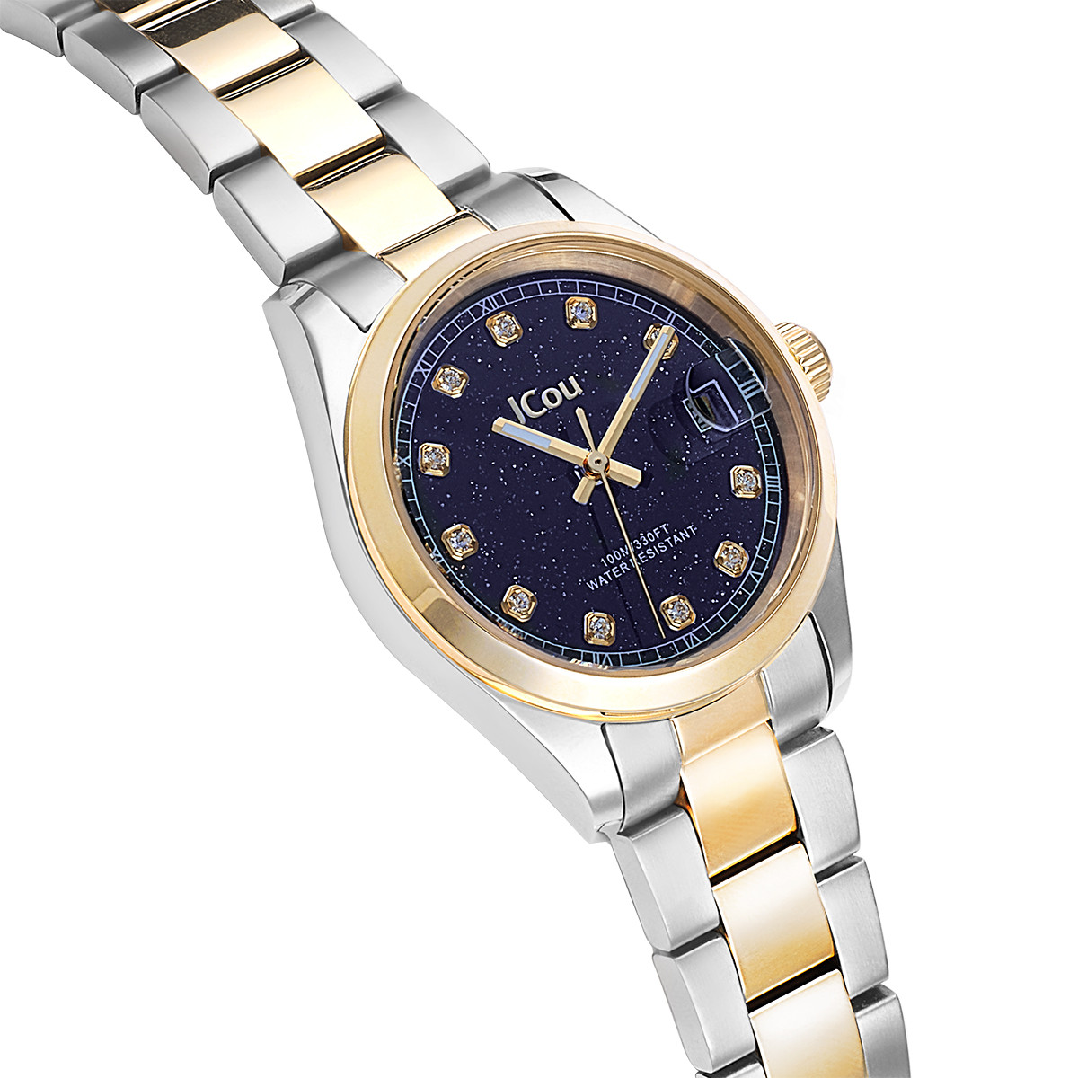 JCOU Serenity Blue Dial with Crystals 32mm Two Tone Gold Stainless Steel Bracelet JU19068-5 - 3
