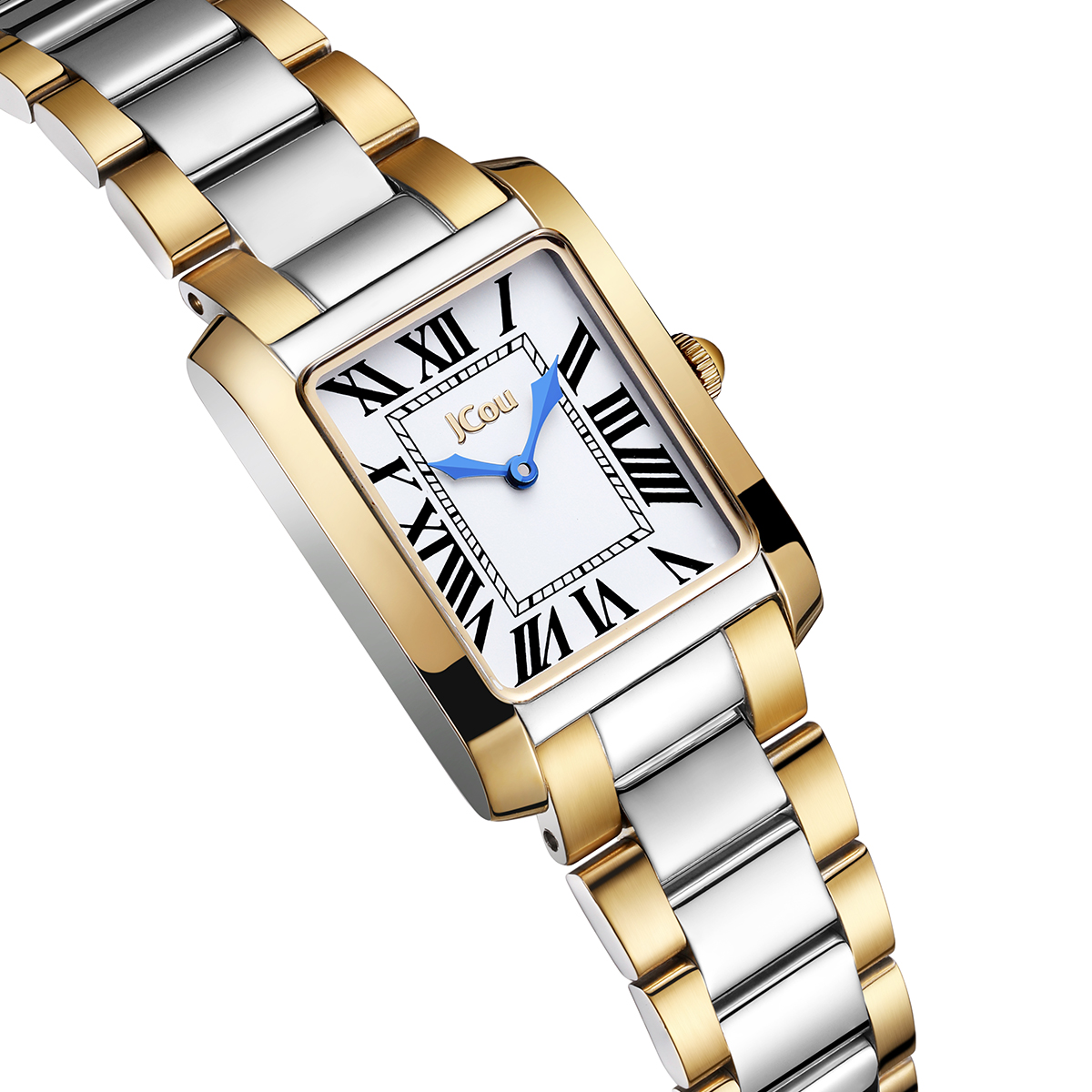 JCOU Sierra White Dial 22mm Two Tone Gold Stainless Steel Bracelet JU19080-2 - 