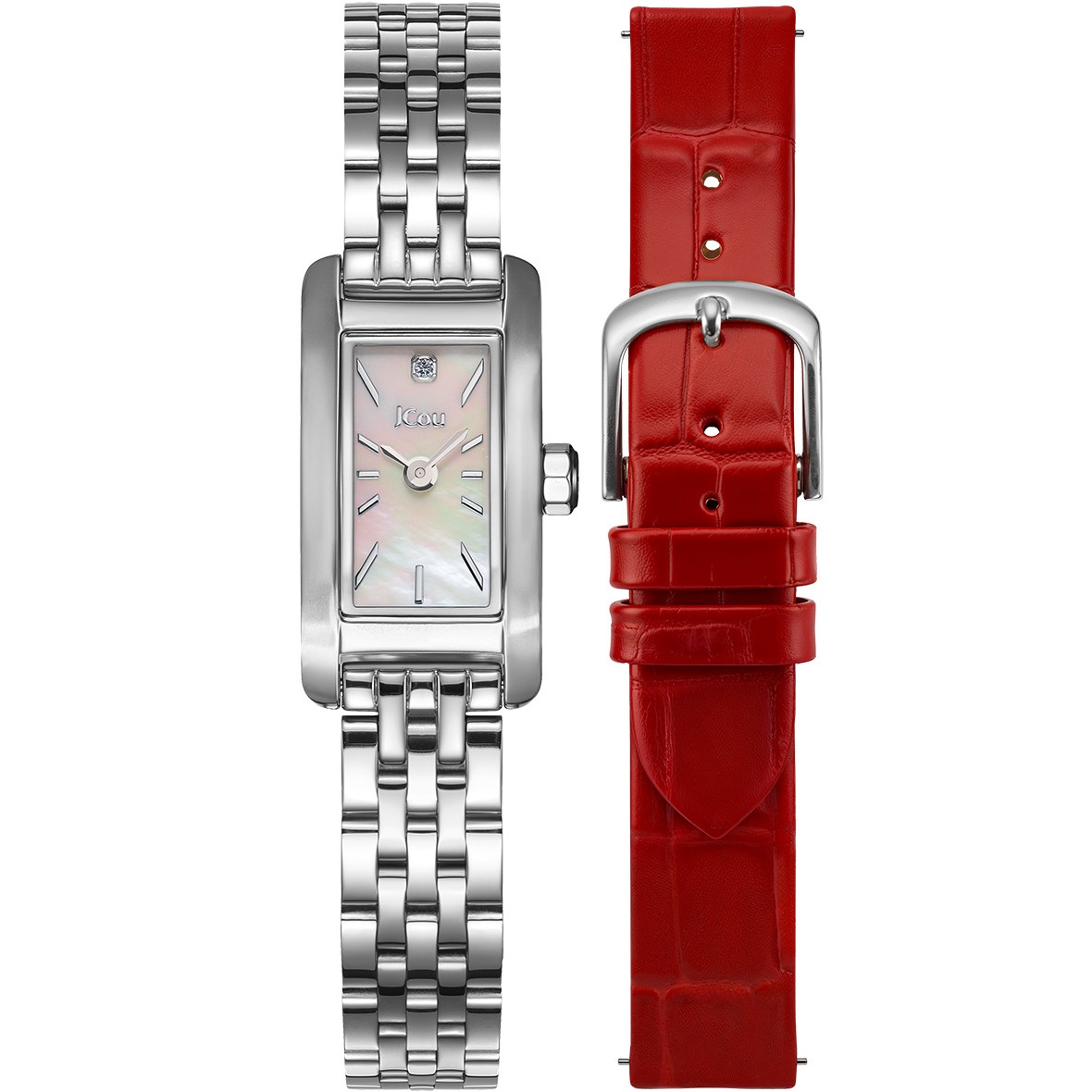 JCOU Ariadne 10th Anniversary Limited Edition White Pearl Dial 15.2mm Silver Stainless Steel Bracelet JU19086-1 - 