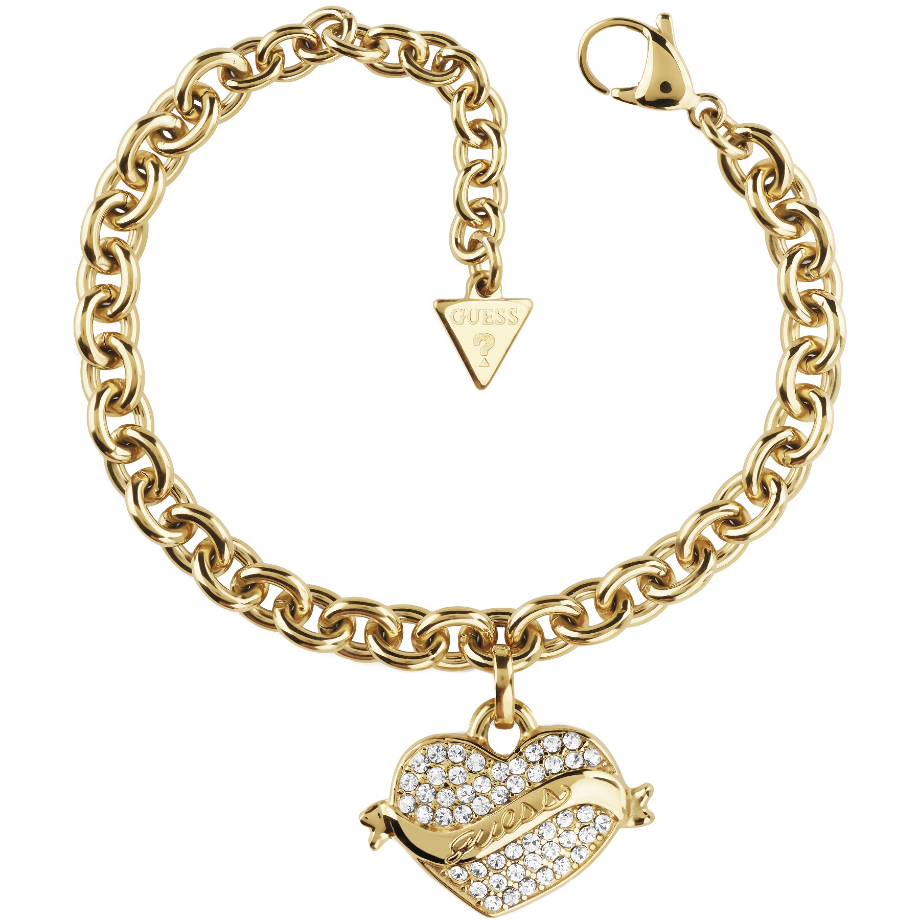 BRACELET Vintage GUESS Jewellery Gold-Plated Stainless Steel with Zircon Stones JUBB05476JWYGL - 1