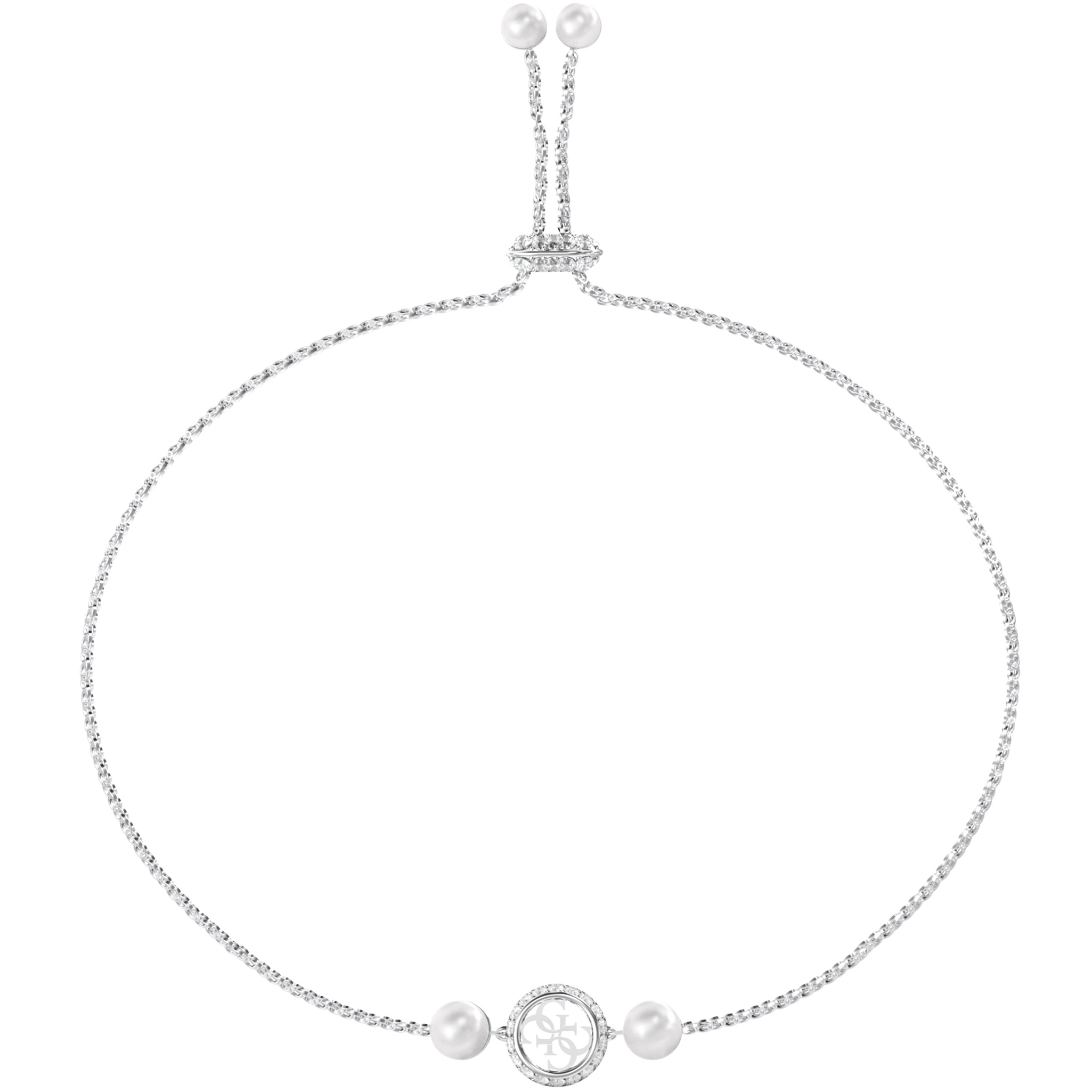 BRACELET Tiny Pearly GUESS Jewellery from Stainless Steel with Zircon Stones and Pearls JUBB05520JWRHT/U - 
