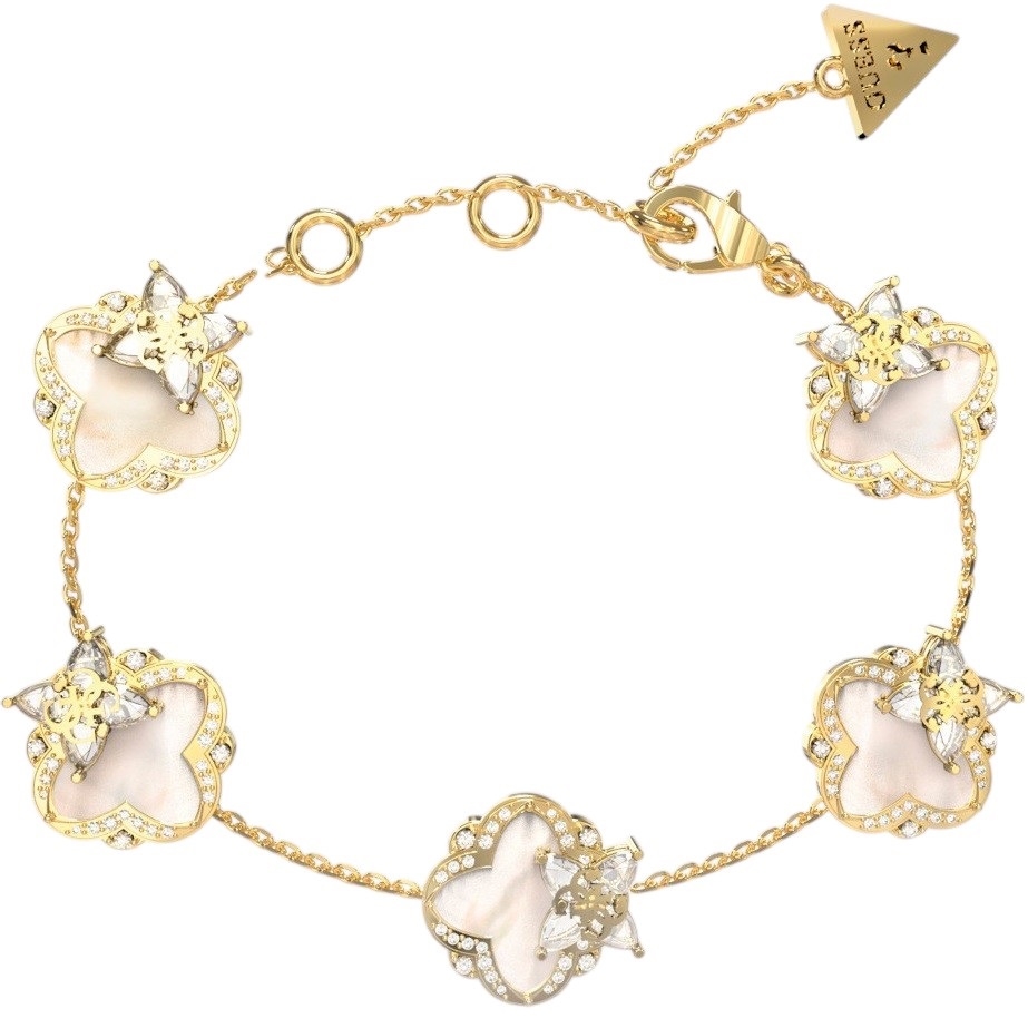BRACELET Wildflower GUESS Jewellery Gold-Plated Stainless Steel with Zircon Stones and Mother of Pearl JUBB05582JWYGL - 