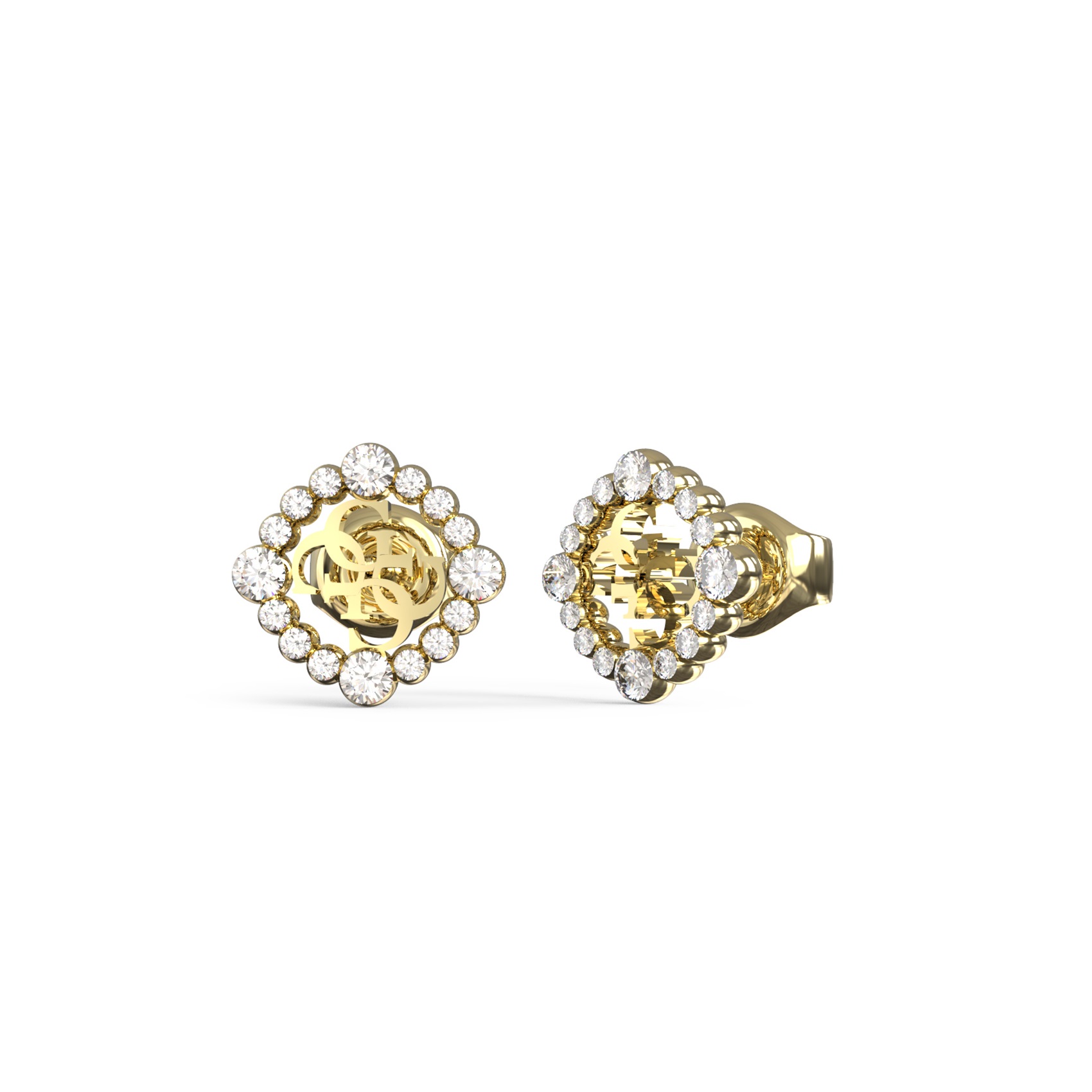 ΣΚΟΥΛΑΡΙΚΙΑ Tiny Dancer GUESS Jewellery Επιχρυσωμένο Ανοξείδωτο Ατσάλι και Πέτρες Ζιργκόν JUBE04645JWYGT/U - 