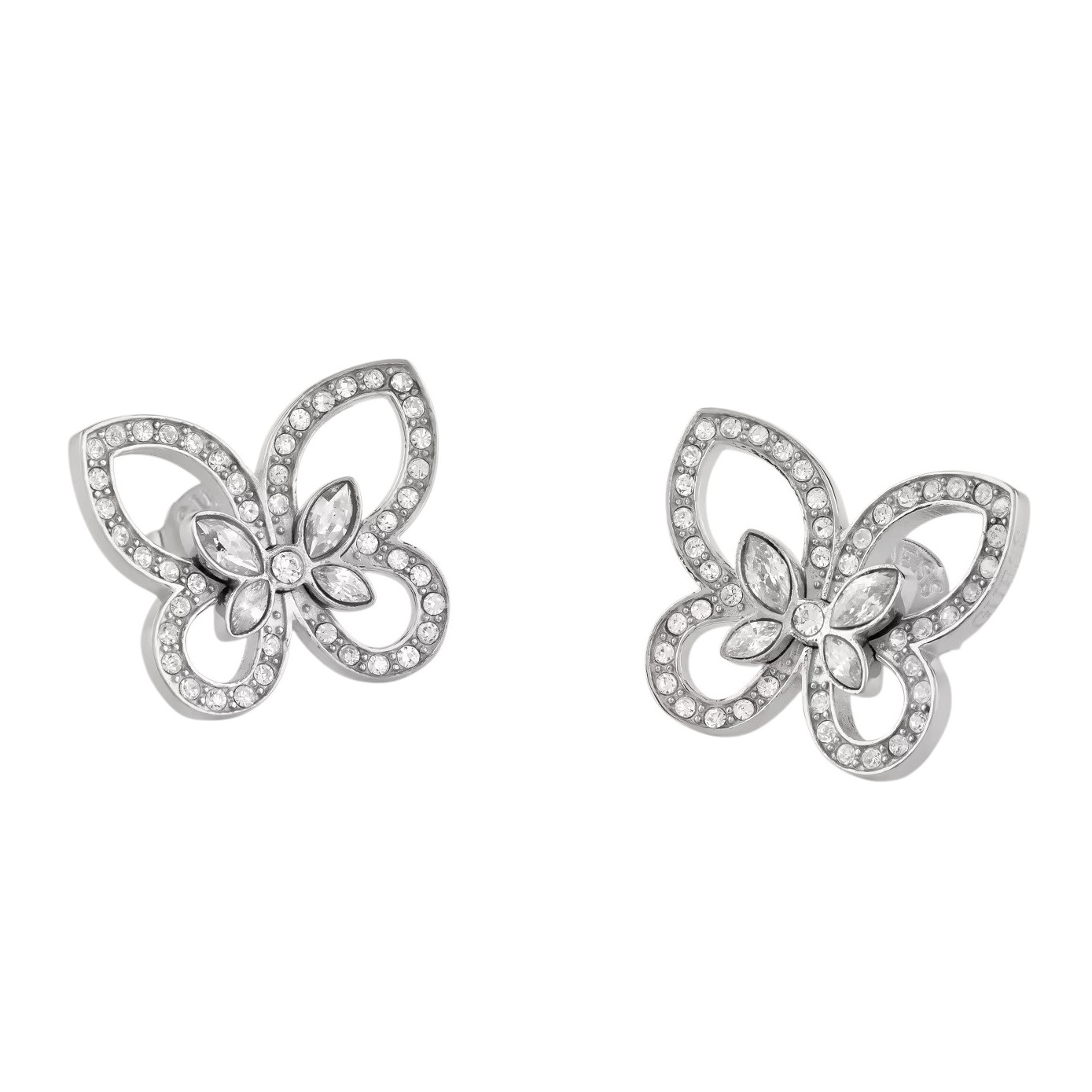 GUESS Jewellery Lily Earrings Silver Stainless Steel with Zircon Stones JUBE05114JWRHT/U - 2