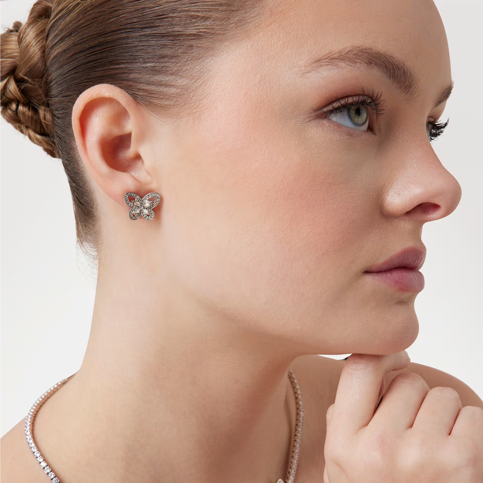 GUESS Jewellery Lily Earrings Silver Stainless Steel with Zircon Stones JUBE05114JWRHT/U - 3