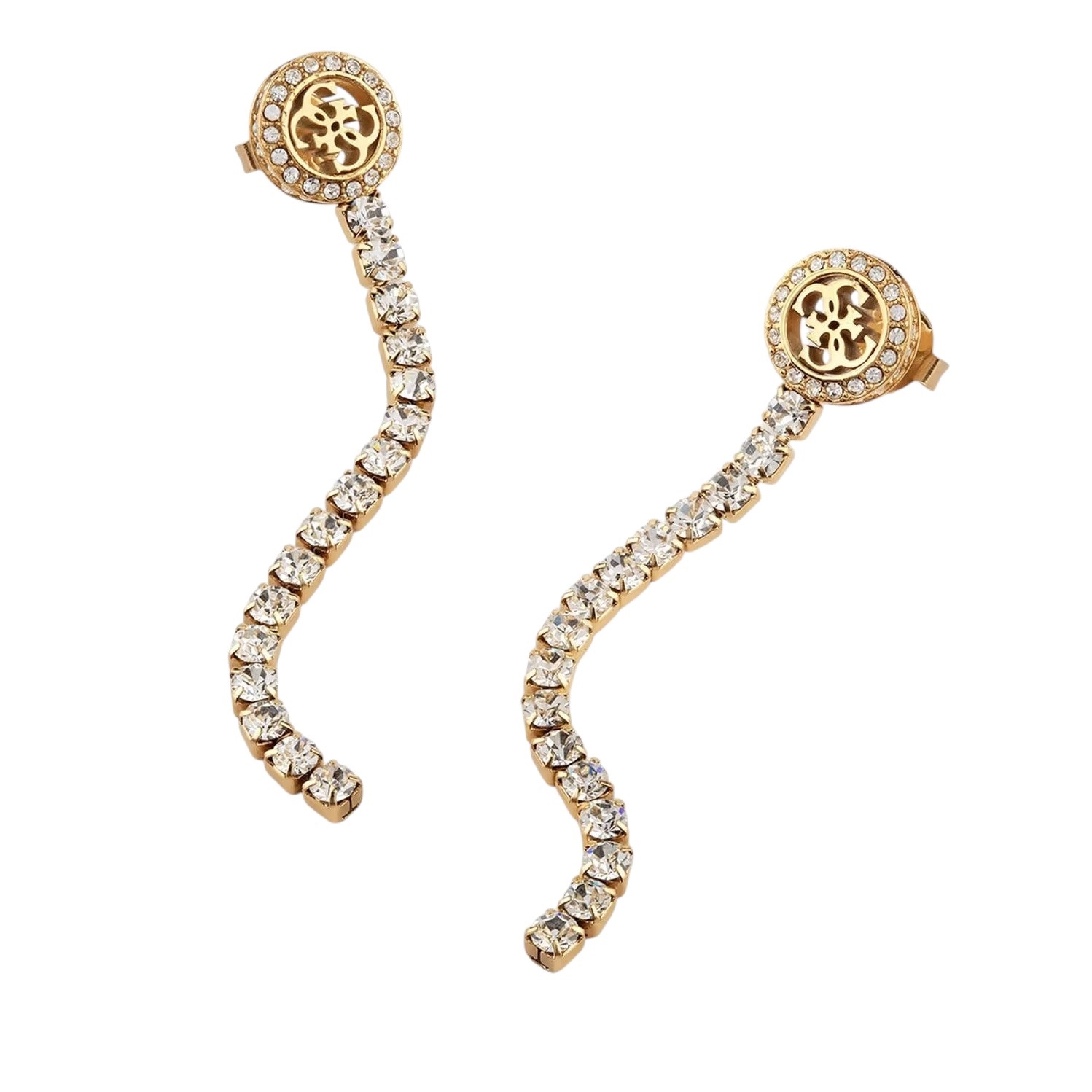 GUESS Jewellery Paradise Earrings Gold Plated Stainless Steel with Zircon Stones JUBE05114JWYGT/U - 2