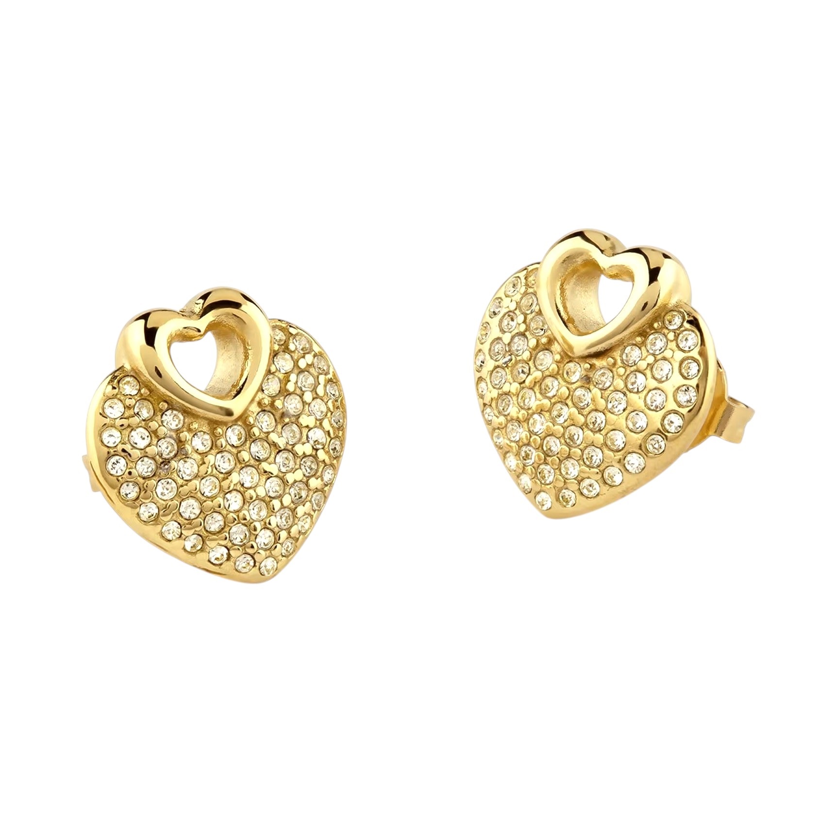 ΣΚΟΥΛΑΡΙΚΙΑ Crazy In Love GUESS Jewellery από Επιχρυσωμένο Ανοξείδωτο Ατσάλι με Πέτρες Ζιργκόν JUBE05213JWYGT/U - 