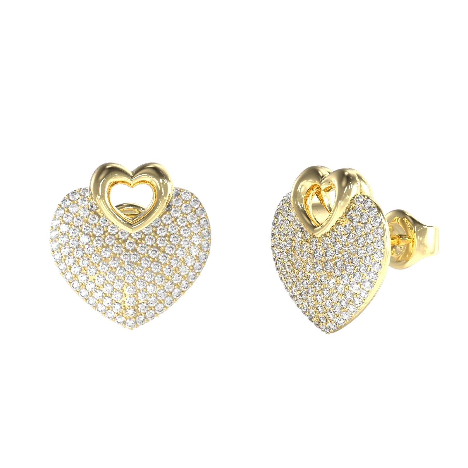 ΣΚΟΥΛΑΡΙΚΙΑ Crazy In Love GUESS Jewellery από Επιχρυσωμένο Ανοξείδωτο Ατσάλι με Πέτρες Ζιργκόν JUBE05213JWYGT/U - 