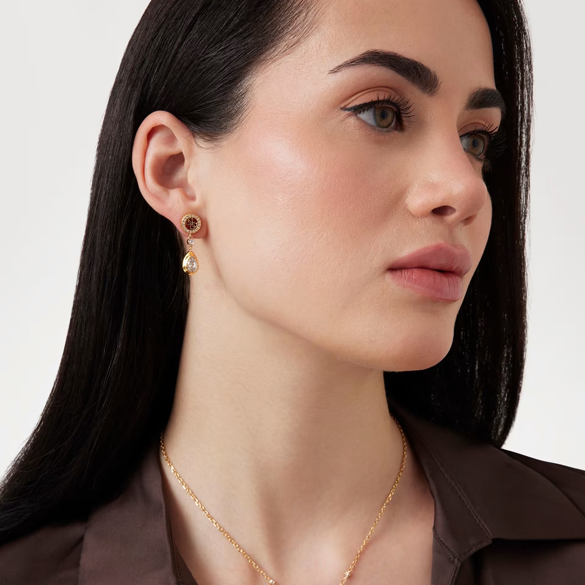 ΣΚΟΥΛΑΡΙΚΙΑ Κρεμαστά 4G Light GUESS Jewellery από Επιχρυσωμένο Ανοξείδωτο Ατσάλι με Πέτρες Ζιργκόν JUBE05235JWYGT/U - 3