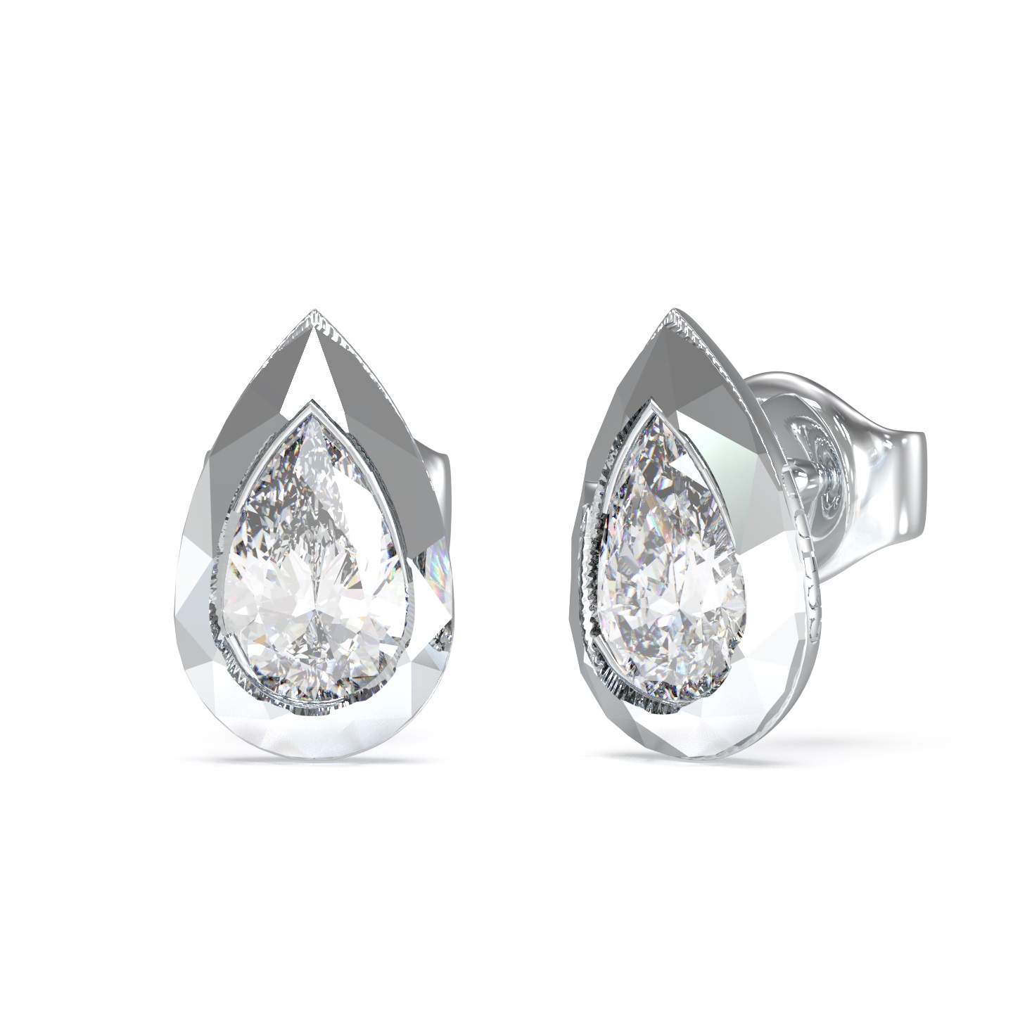 ΣΚΟΥΛΑΡΙΚΙΑ Μονόπετρα 4G Light GUESS Jewellery από Ανοξείδωτο Ατσάλι και Πέτρες Ζιργκόν JUBE05247JWRHT/U - 